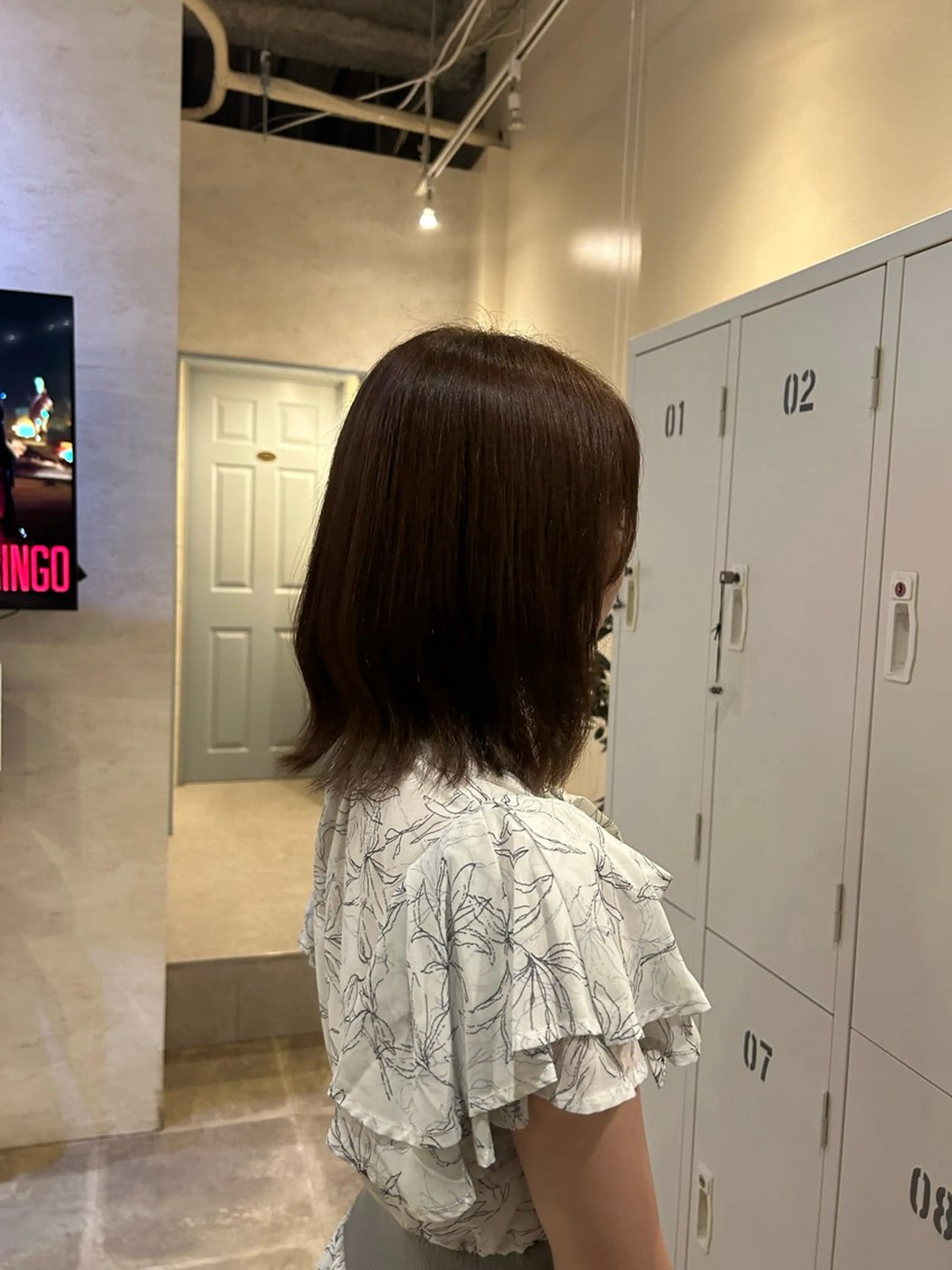カラー ブラウンカラー ピンクカラー 岡田 はるのヘアスタイル