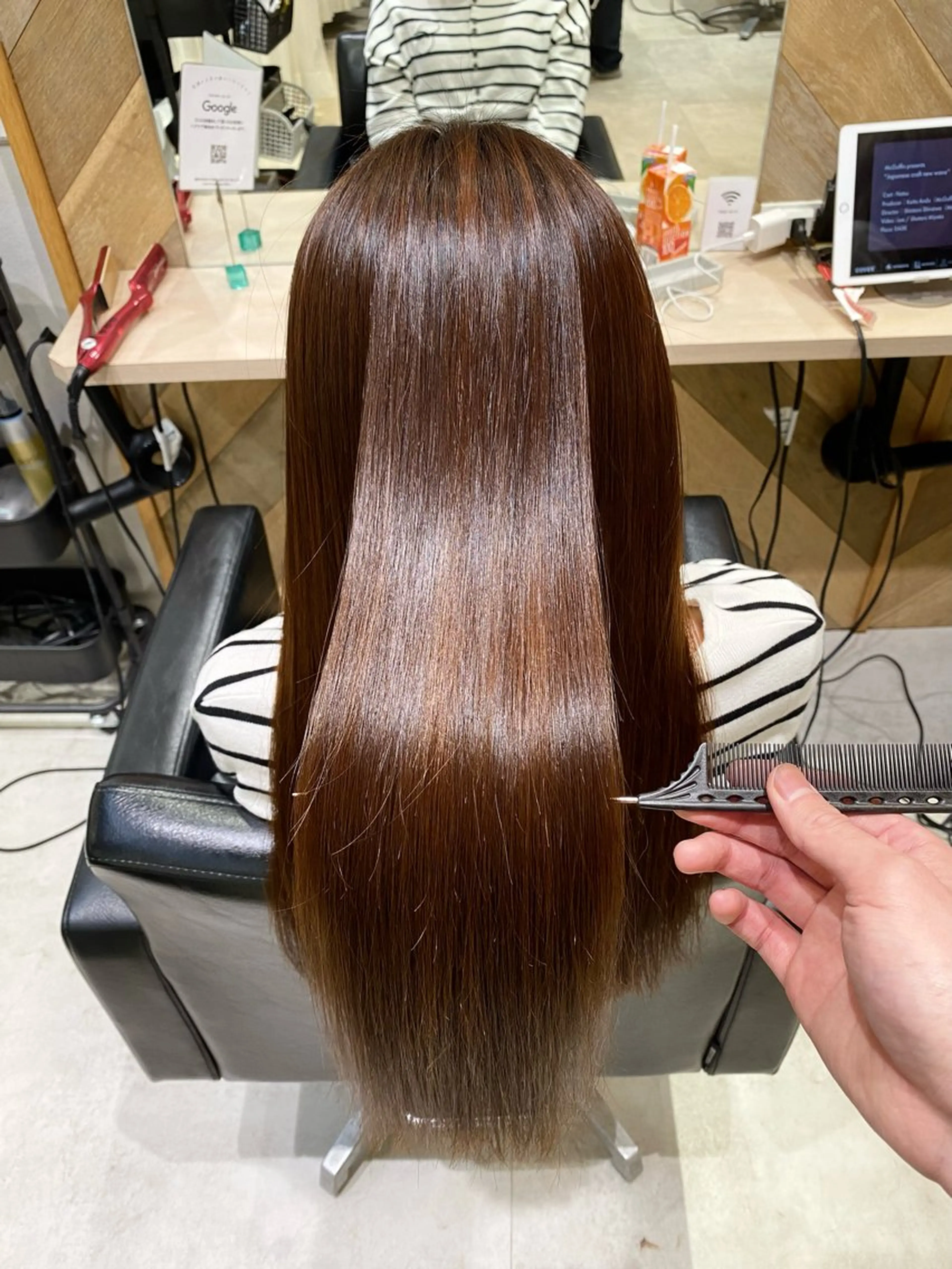 ロング 縮毛矯正 浅岡 太陽のヘアスタイル