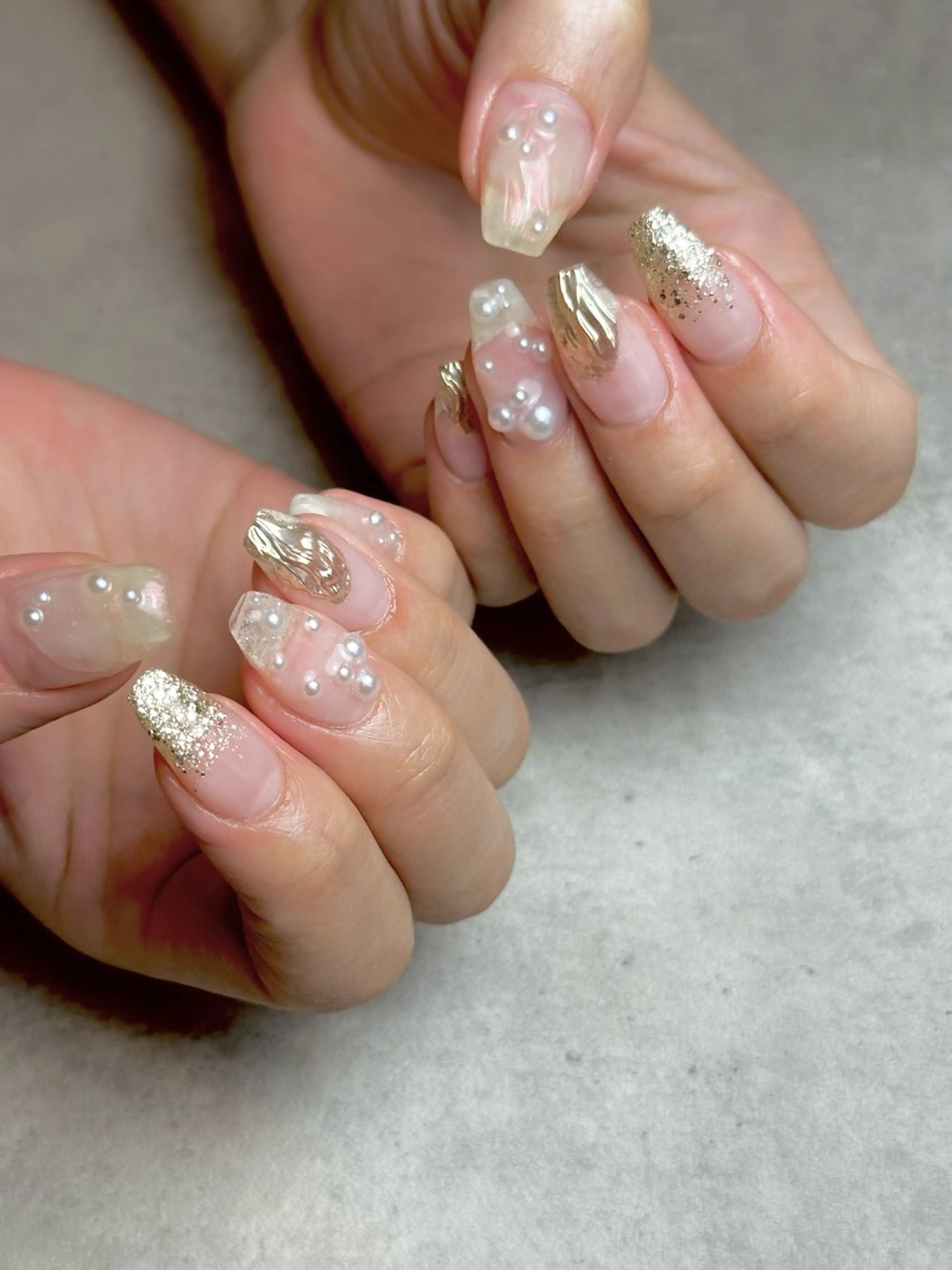 ネイル クリアネイル ゴールド havi nailのネイルデザイン