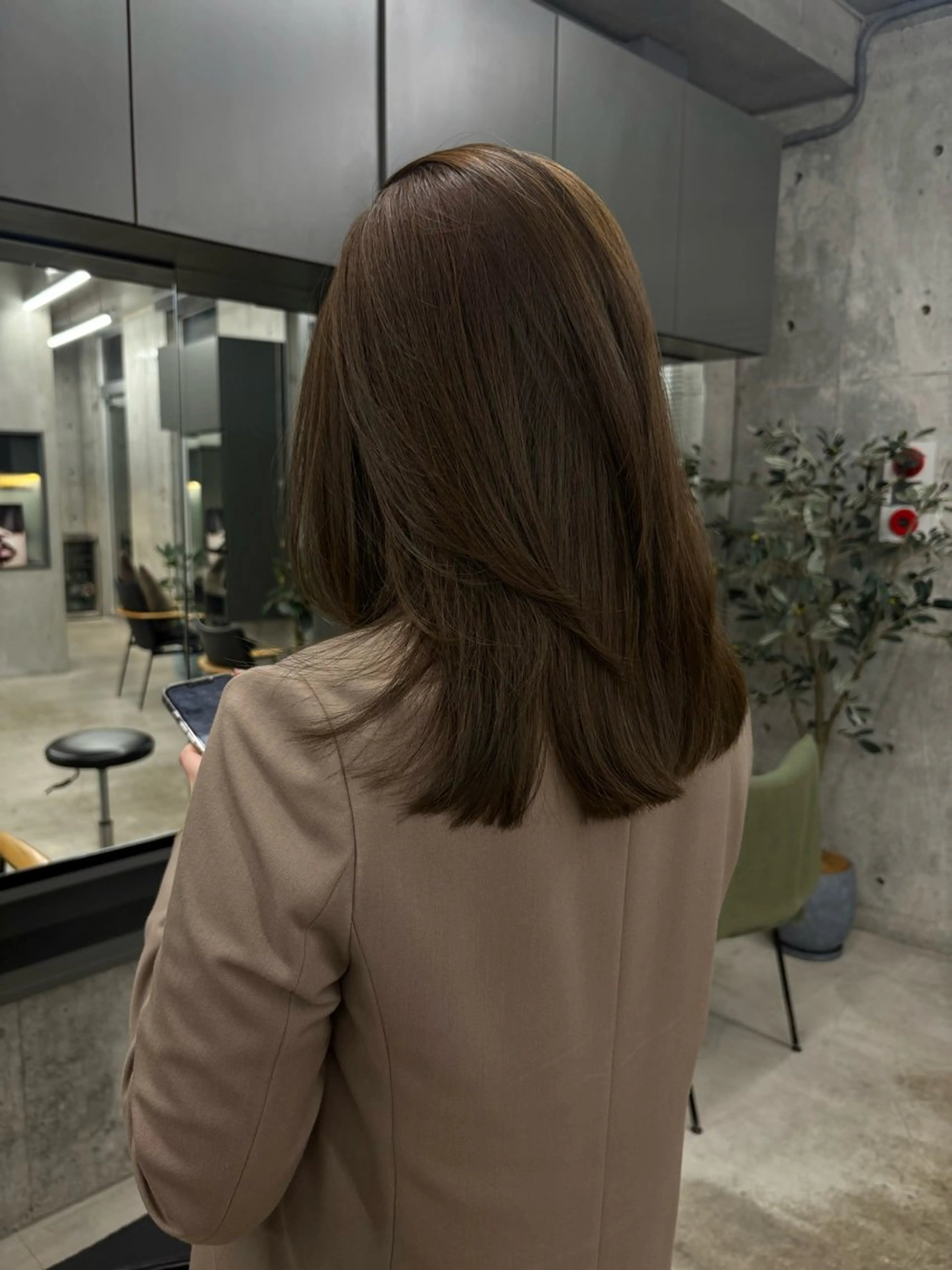 ミディアム カラー カット ヘアカラー トリートメント レイヤー/柔色 カラー/SAkiのヘアスタイル