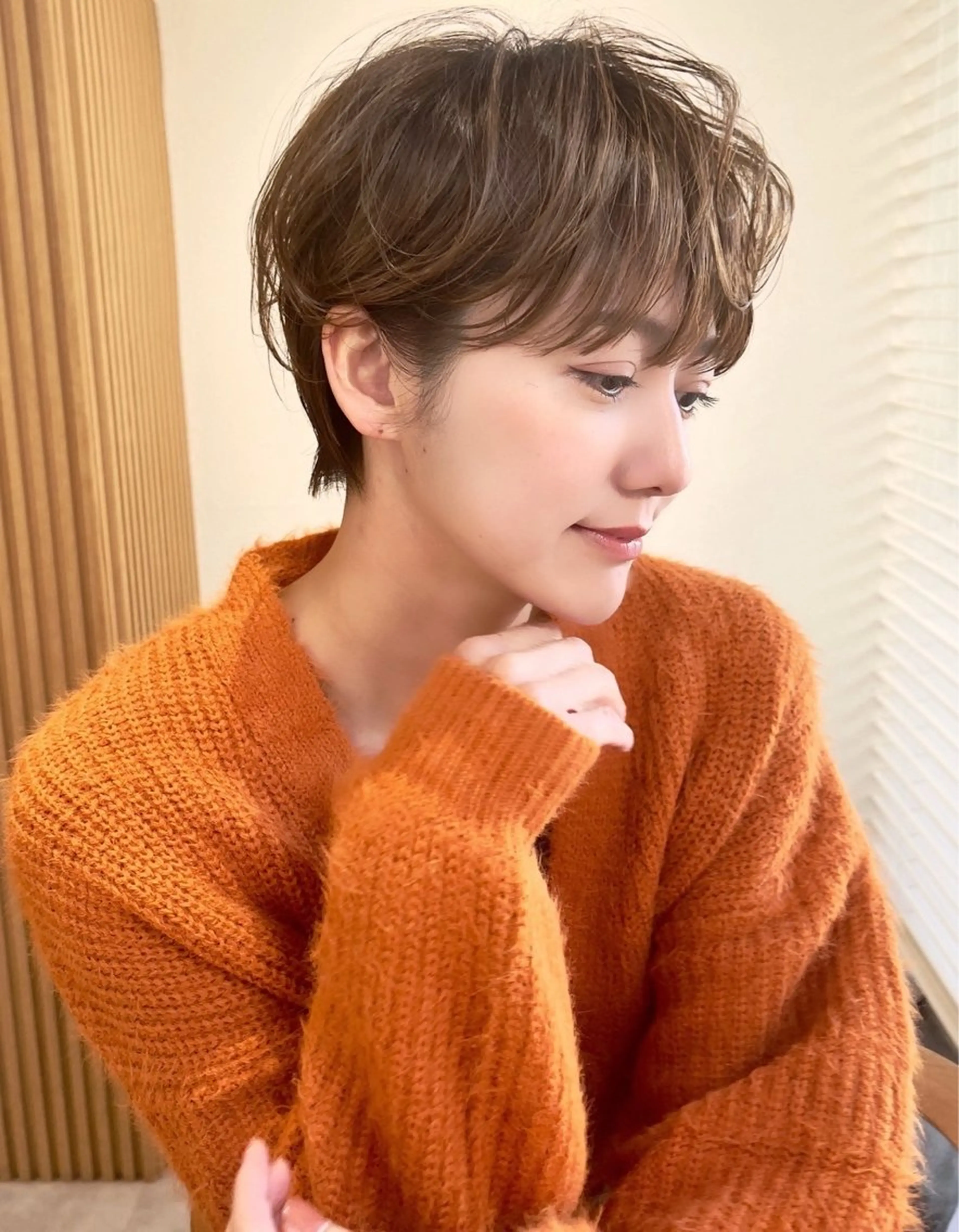 ショート 大宮‎🩵縮毛矯正 レイヤー　佐藤和のヘアスタイル