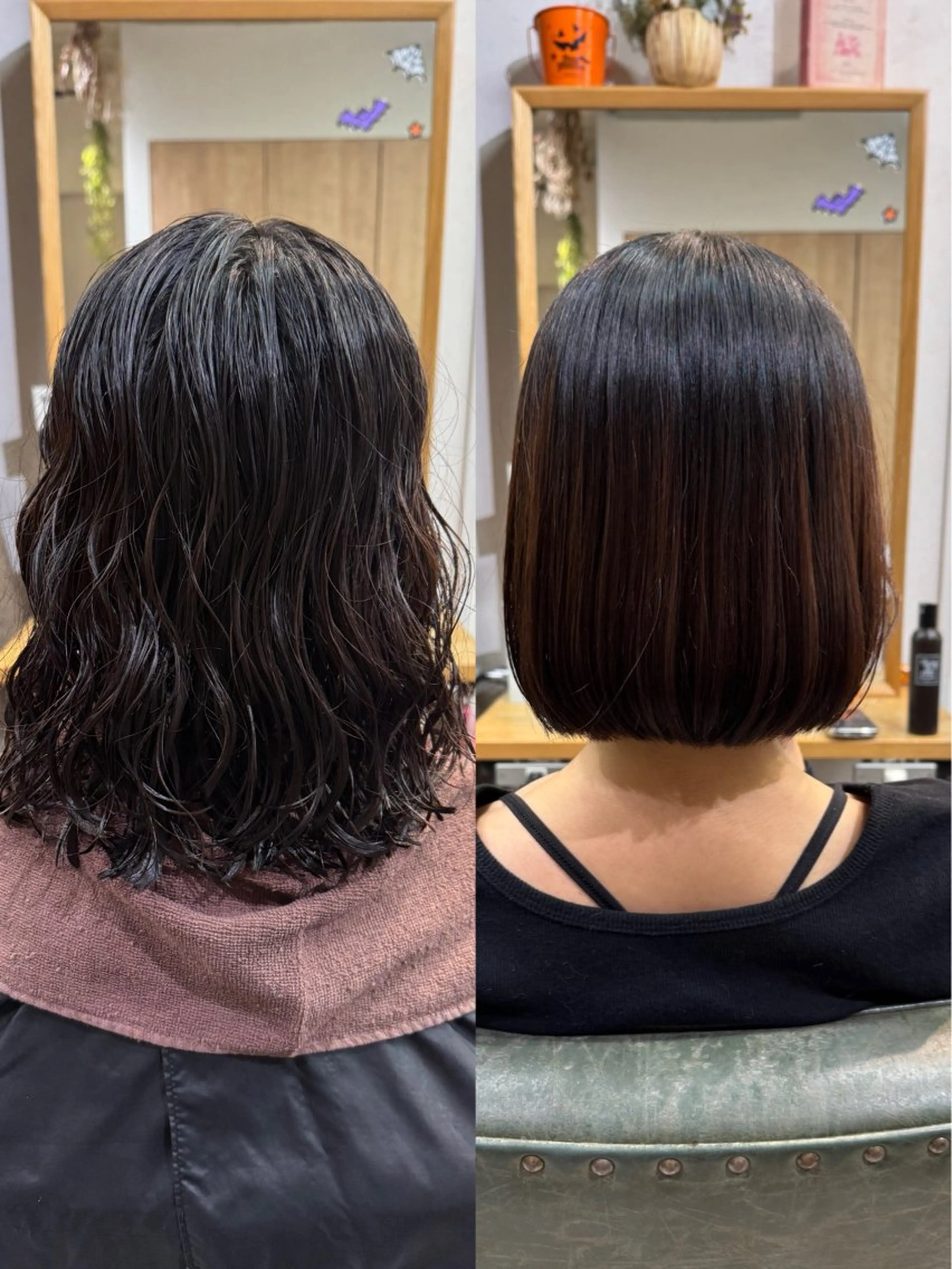 ミディアム パーマ ボブ 縮毛矯正 カット 縮毛矯正 トリートメント 縮毛矯正/エクステ ヘアアレンジ/ひふみのヘアスタイル