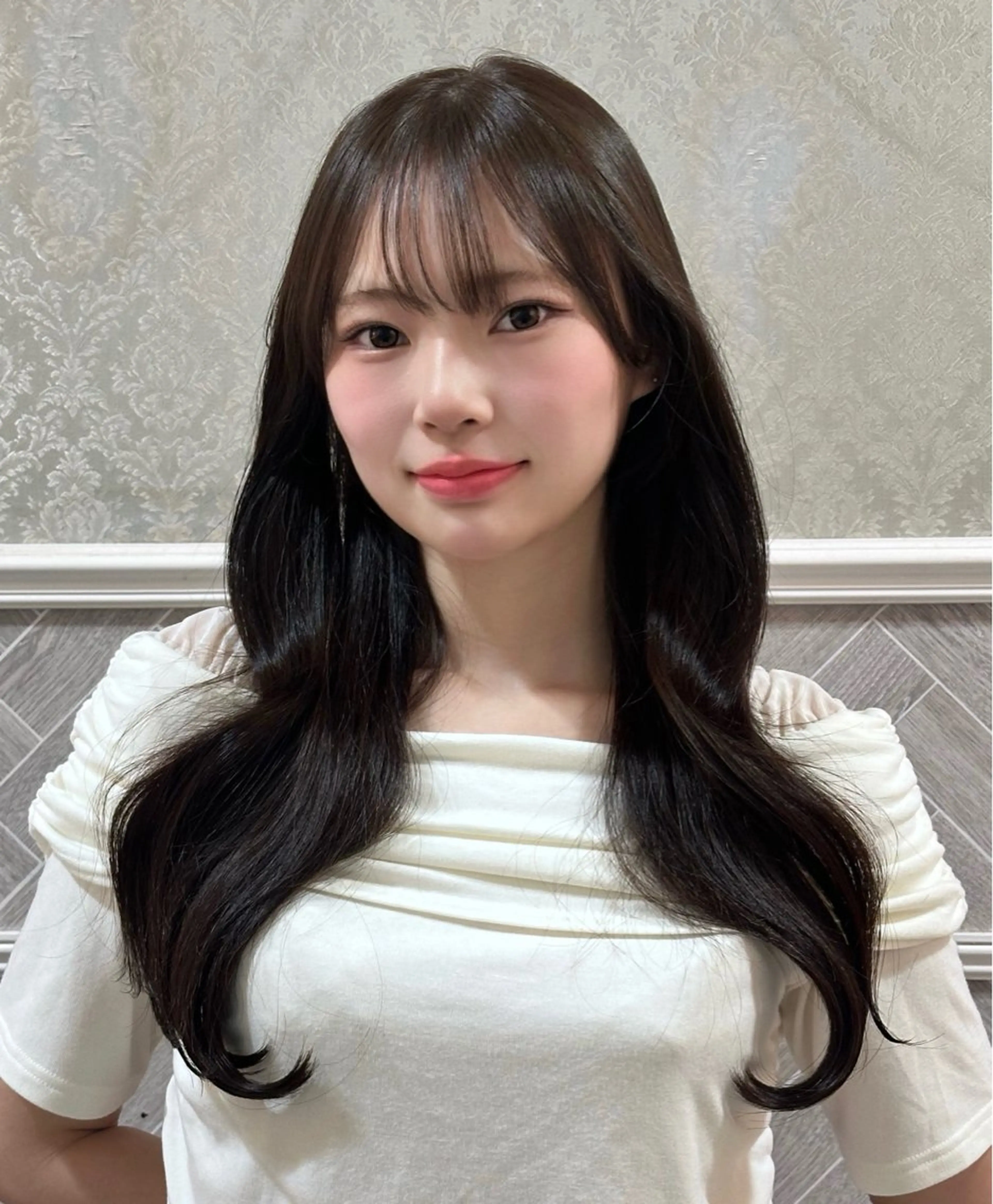 ロング カット 縮毛矯正 トリートメント レイヤー/顔周り /ボブ/銀座/サラのヘアスタイル