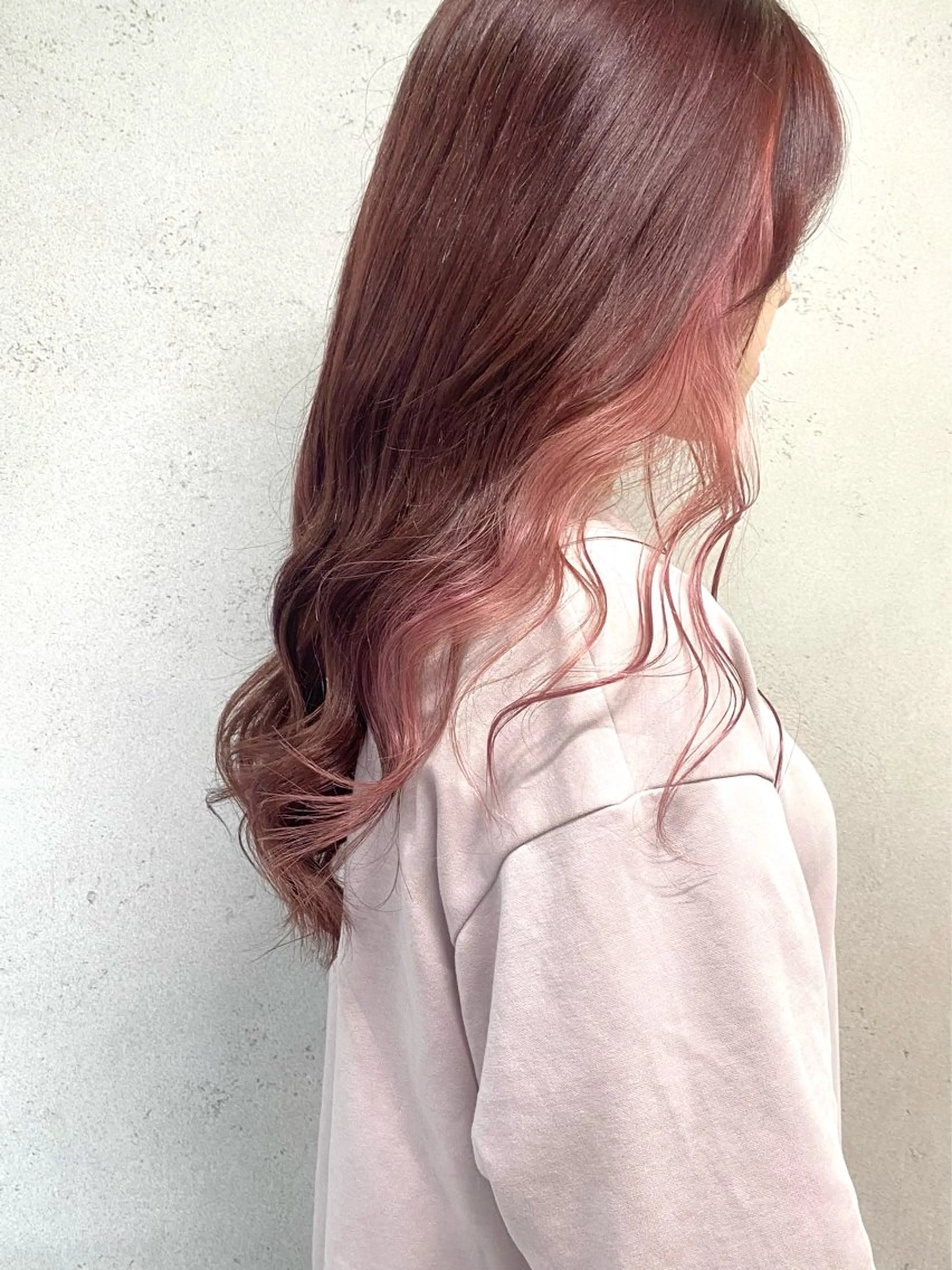 ロング カラー バレイヤージュ ミストバング ベージュカラー ブリーチ ケアブリーチ カット ヘアカラー トリートメント 脱！黒髪 ダブルカラー【上野】のヘアスタイル