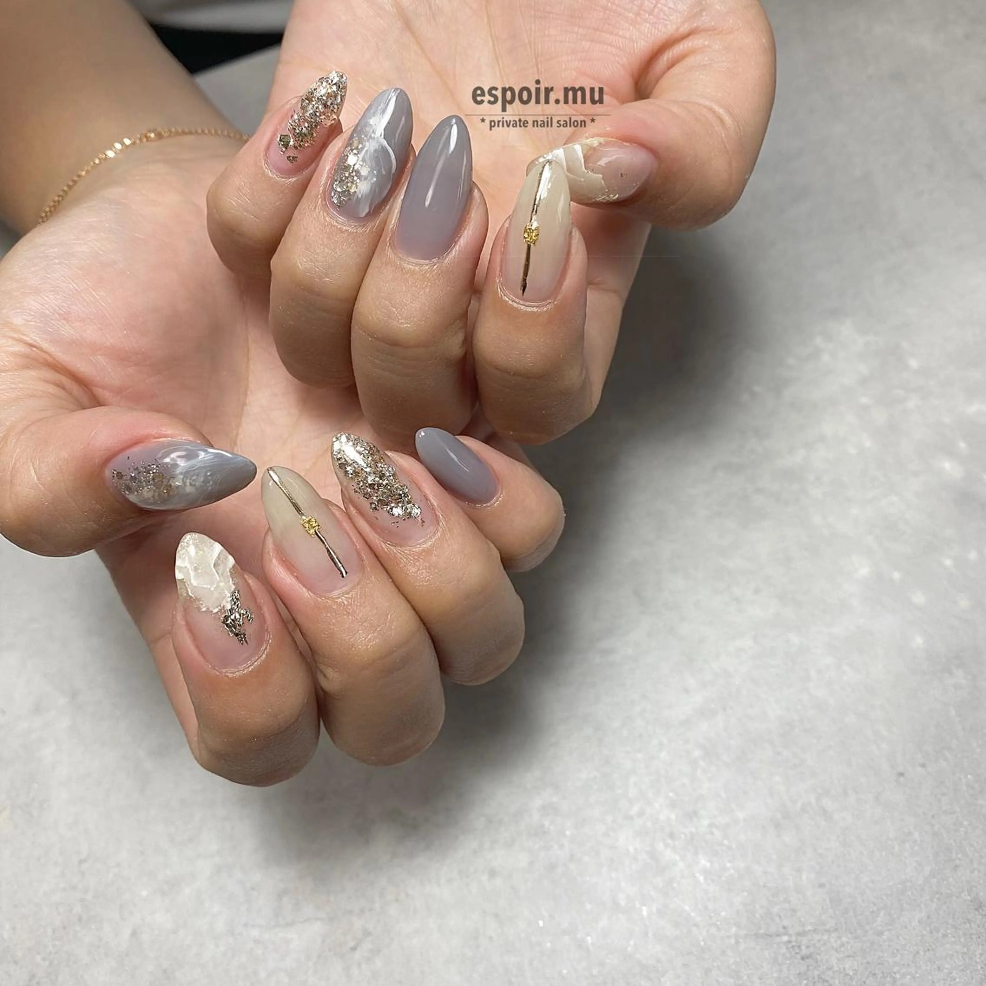 ロング ネイル espoir. muのネイルデザイン