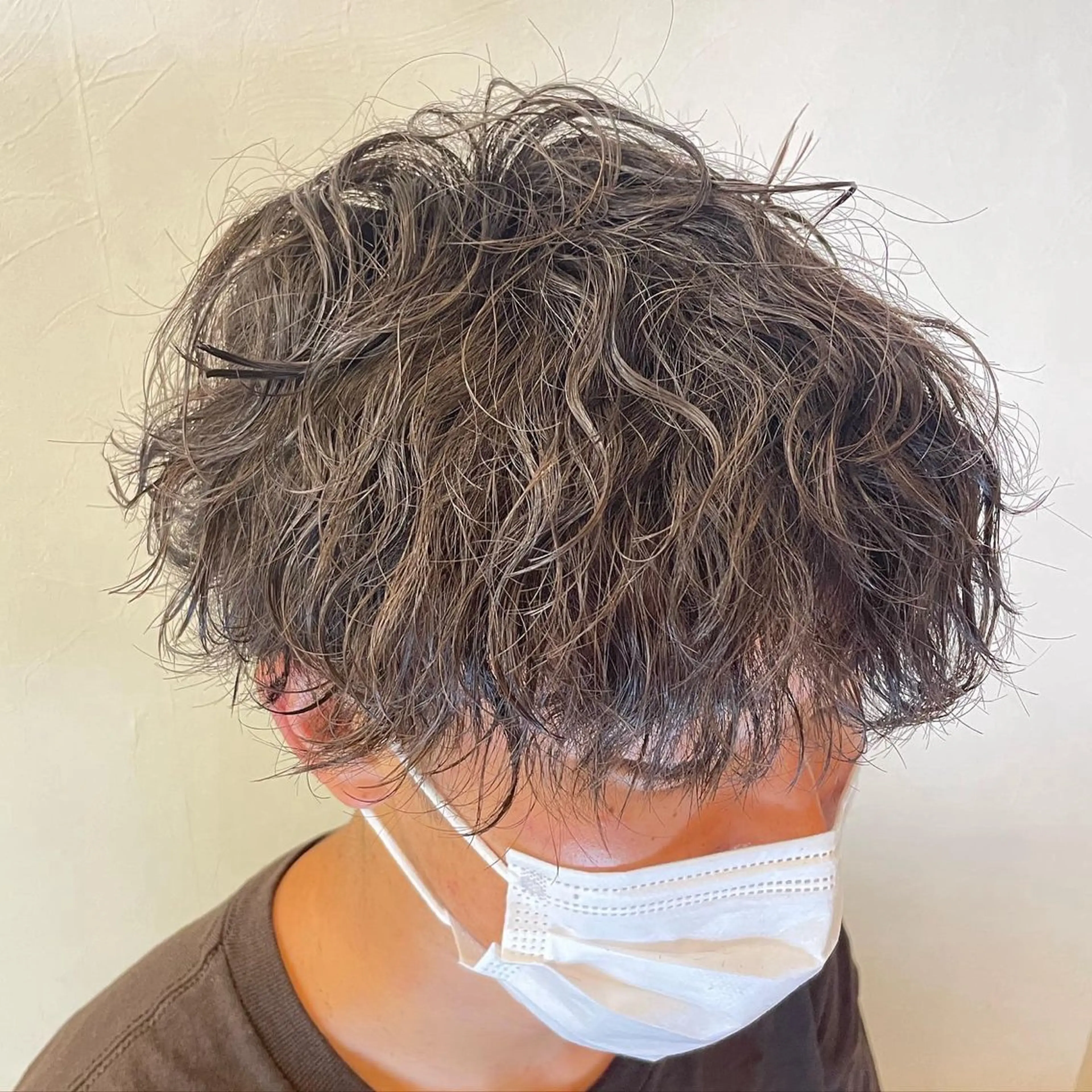 パーマ メンズ マッシュ 波巻きパーマ 筋野 稔貴のヘアスタイル
