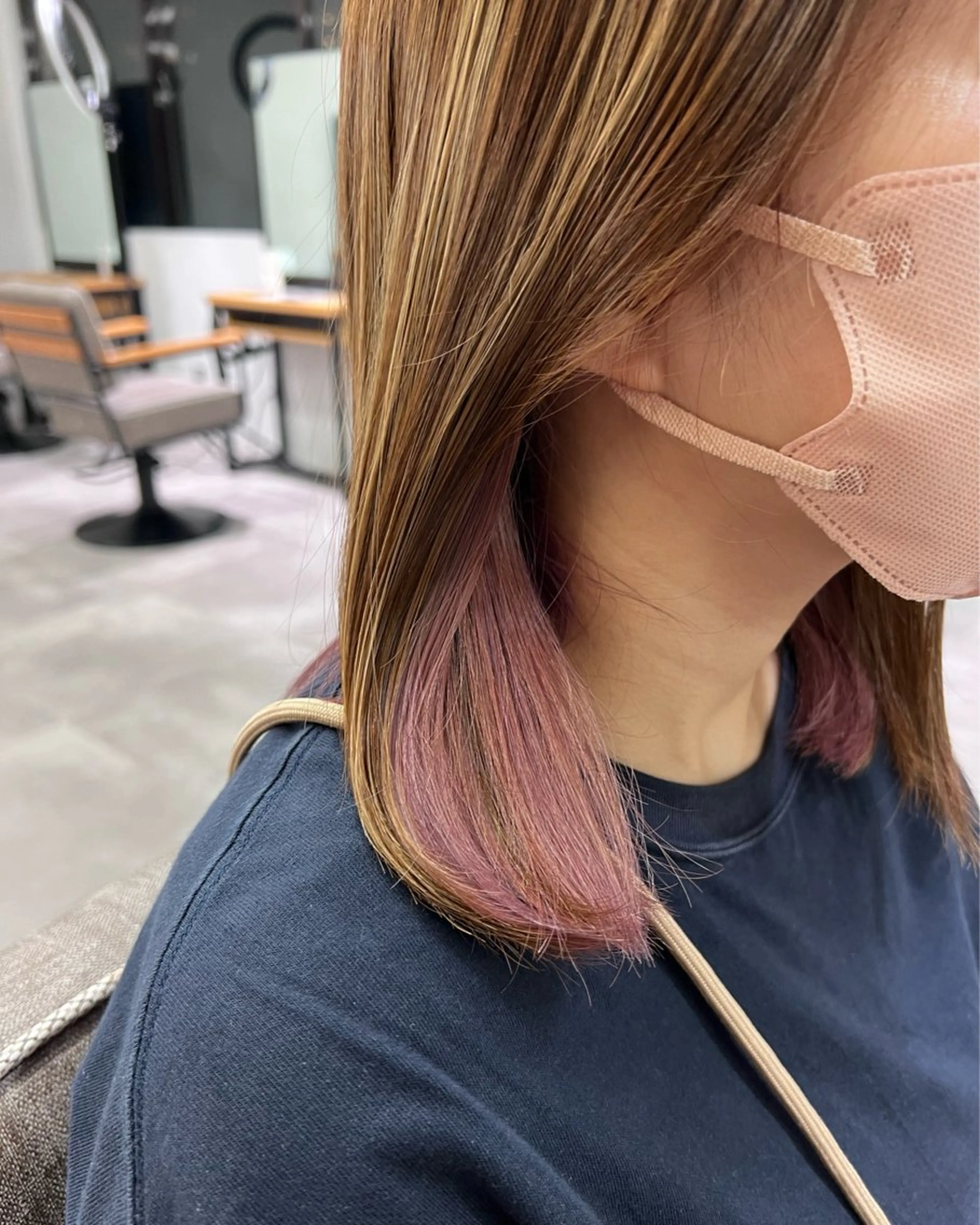 ミディアム カラー インナーカラー ピンクカラー カット ヘアカラー トリートメント 🌿ダブルカラー/ 明大前/中村渓太のヘアスタイル