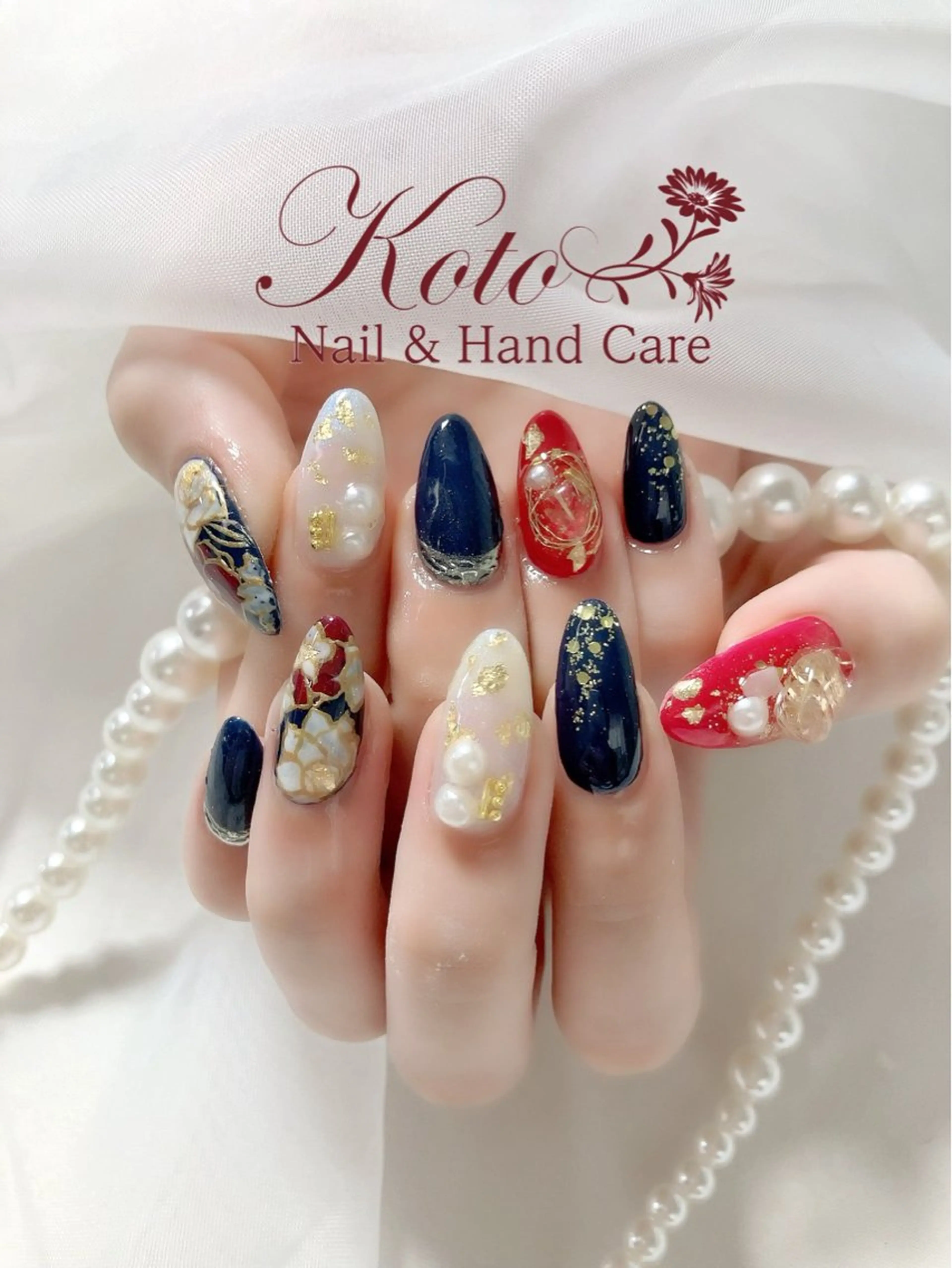 ネイル 成人式 長さ出し ジェルネイル 持ち込み ニュアンスネイル ハンドネイル Nail Salon KOTOのネイルデザイン