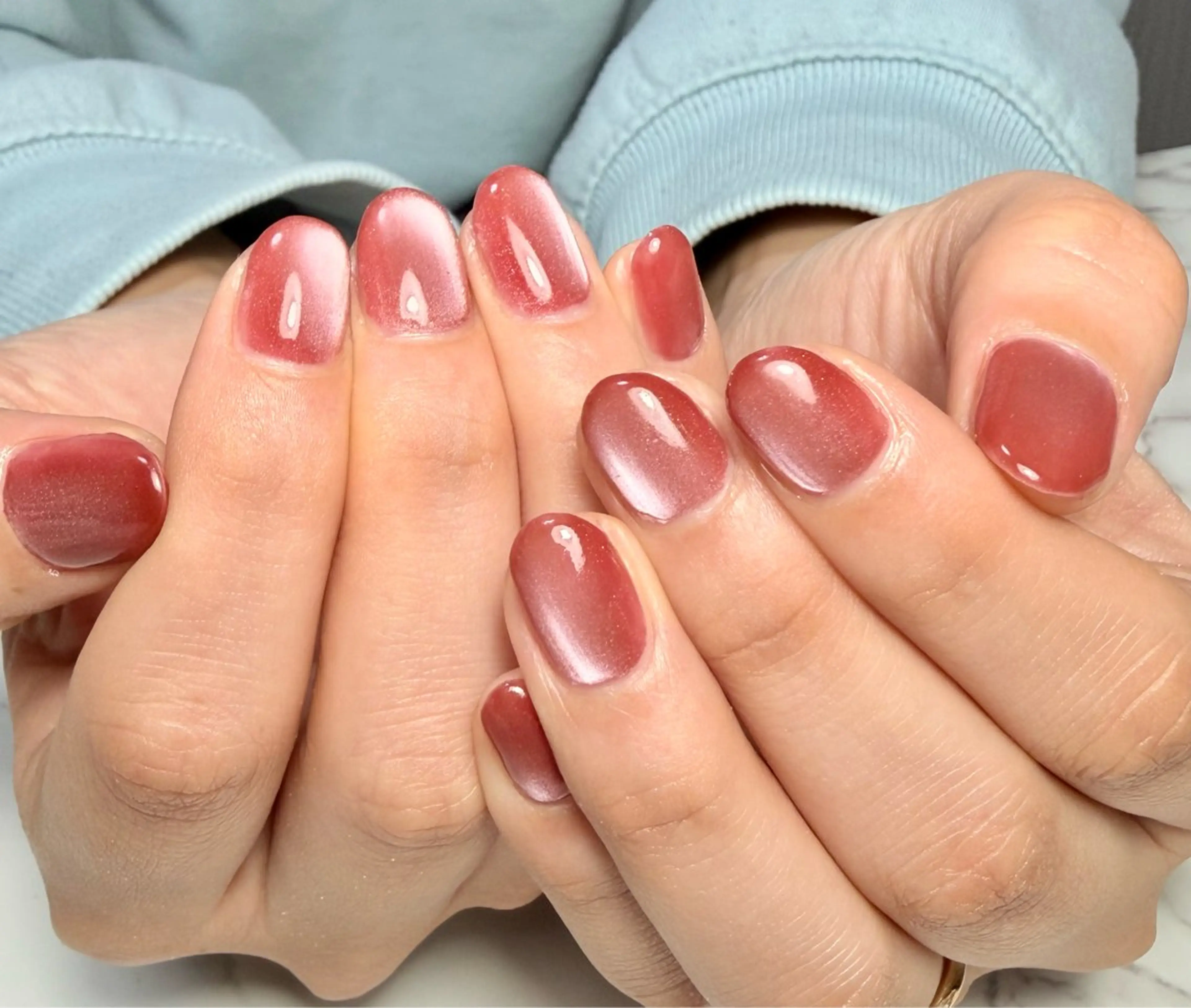 ネイル アートネイル チークネイル フラッシュネイル フラッシュマグ フレンチネイル M.N_ nailのネイルデザイン