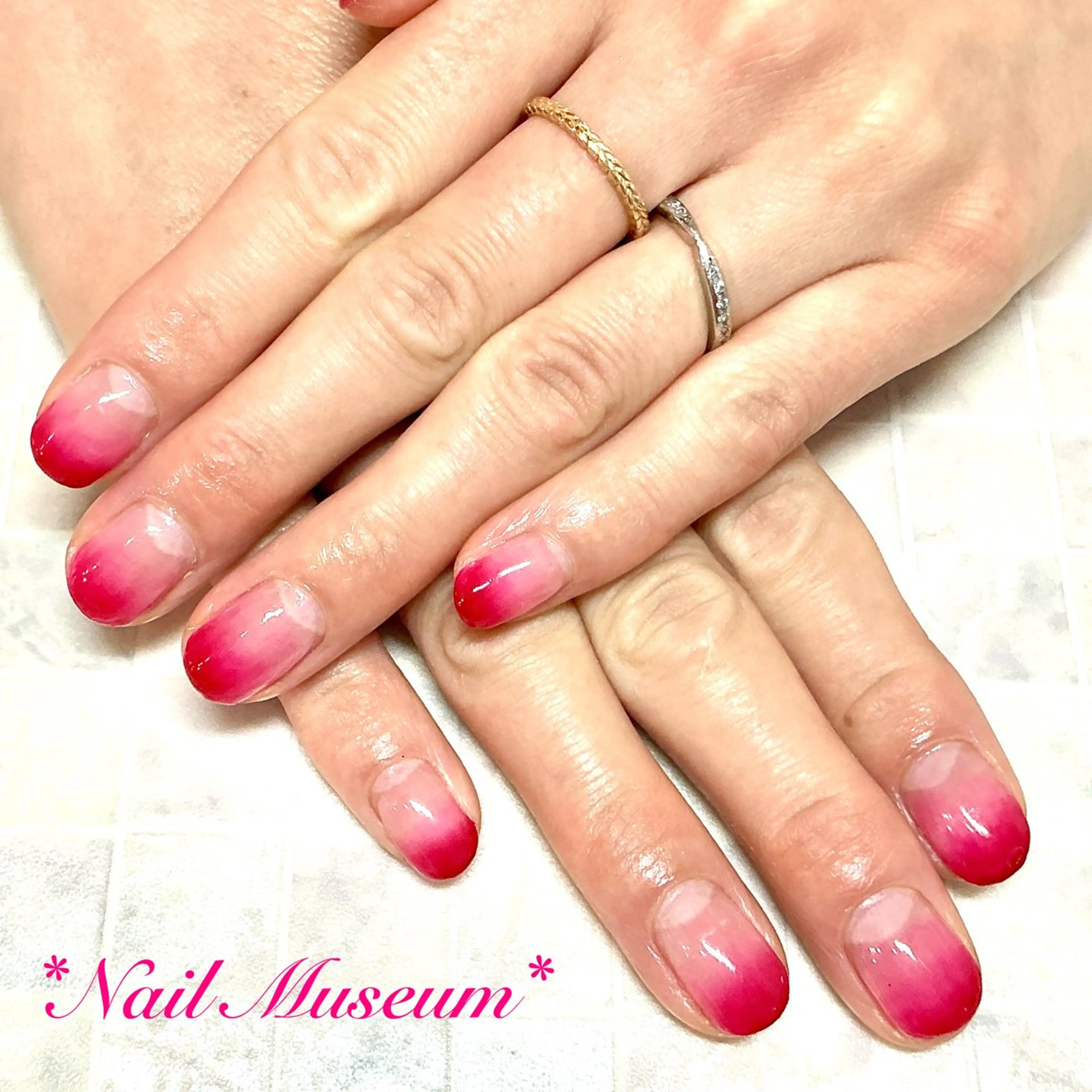 ネイル ブルー ジェルネイル グラデーション オフィスネイル パラジェル nailmuseum KAMATARIのネイルデザイン