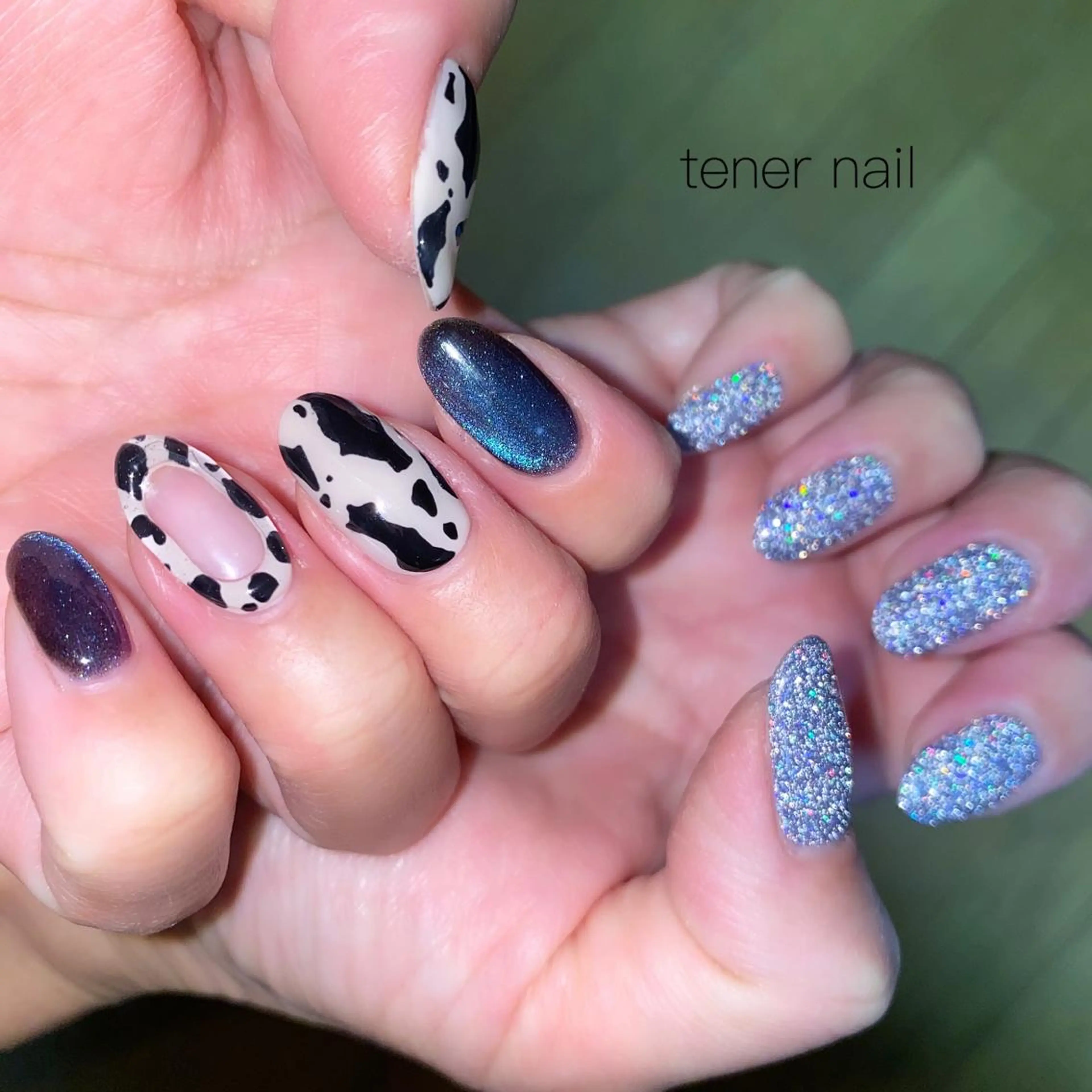 ネイル フラッシュネイル ラメ(グリッター) マグネットネイル テネルネイル tener nailのネイルデザイン