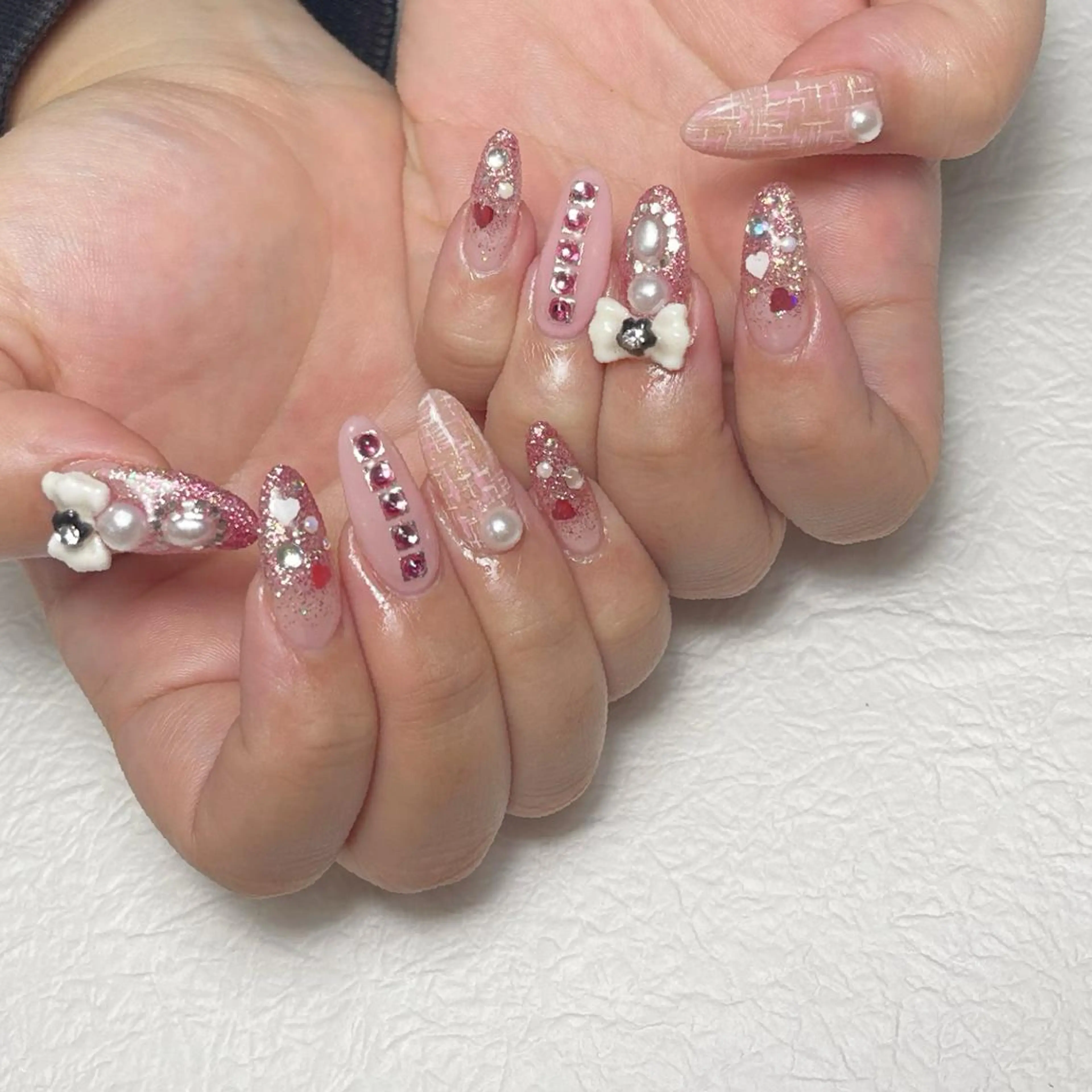 ネイル アートネイル ジェルネイル キラキラネイル 韓国ネイル ミラーネイル Y nail なんば堀江店のネイルデザイン
