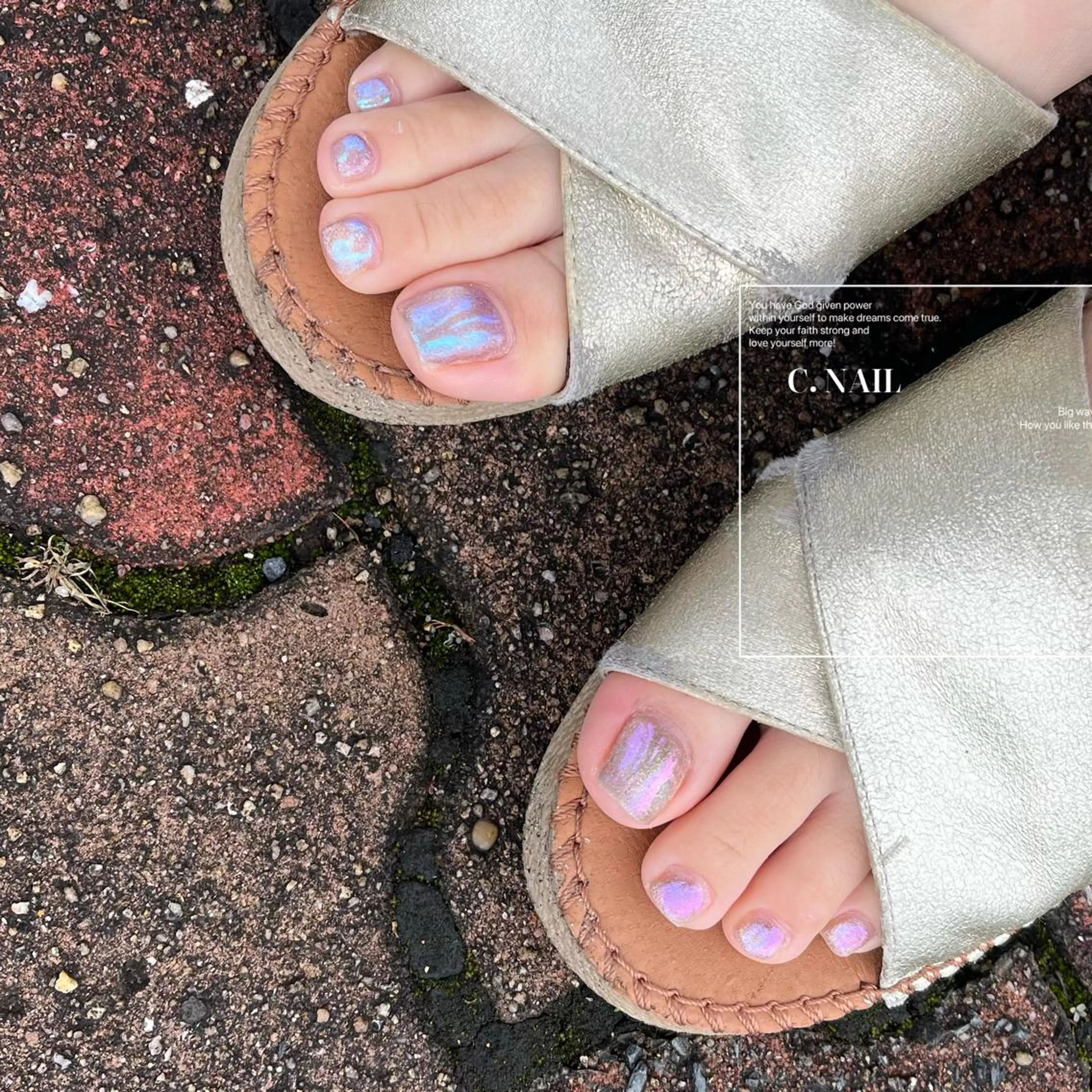 ネイル フットネイル フレンチネイル ジェルネイル キラキラネイル マグネットネイル C.Nail &Eye筑紫駅のネイルデザイン