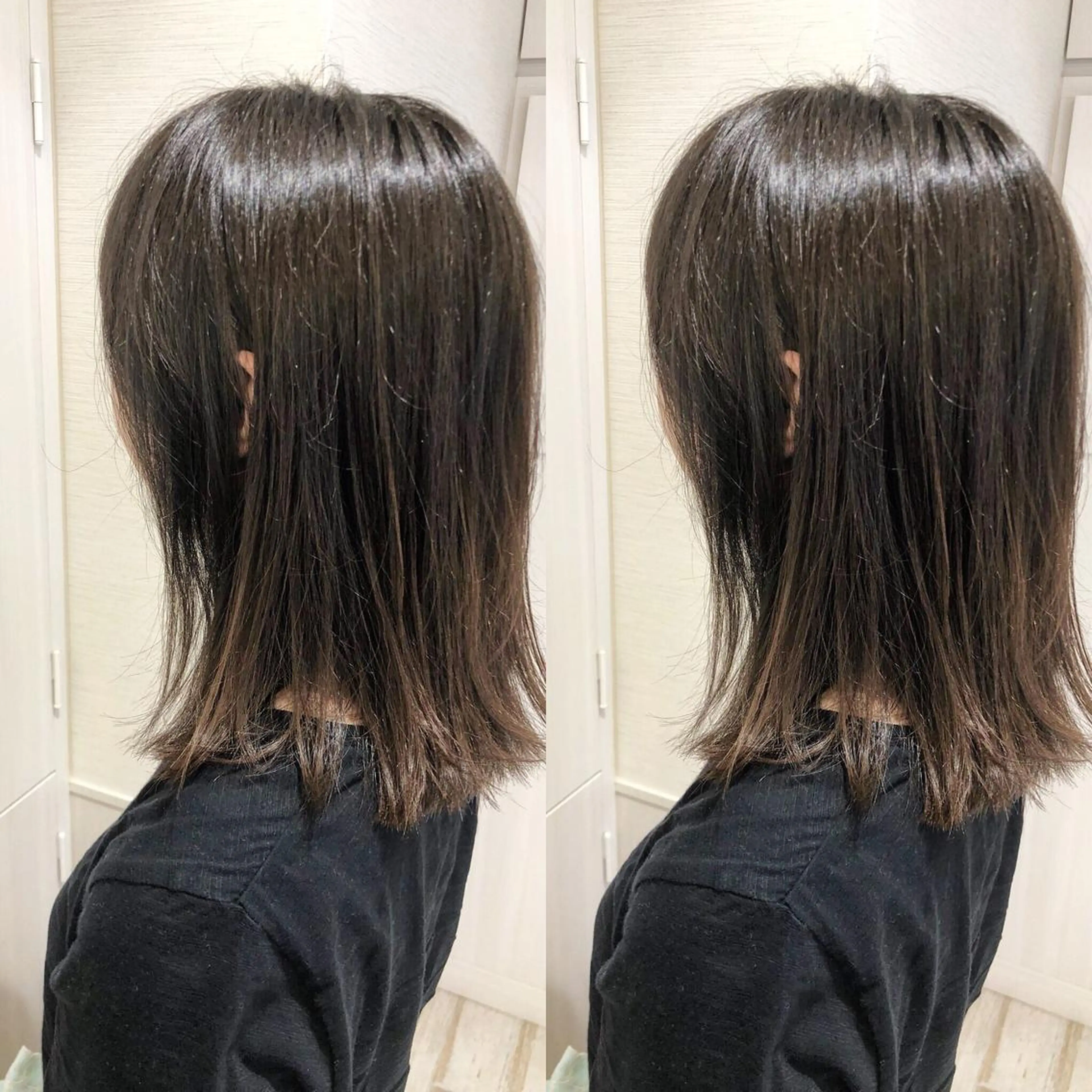 カラー アディクシーカラー アッシュ バレイヤージュ 透明感カラー グラデーションカラー 三鷹で1番ショート ボブをカットする新谷のヘアスタイル