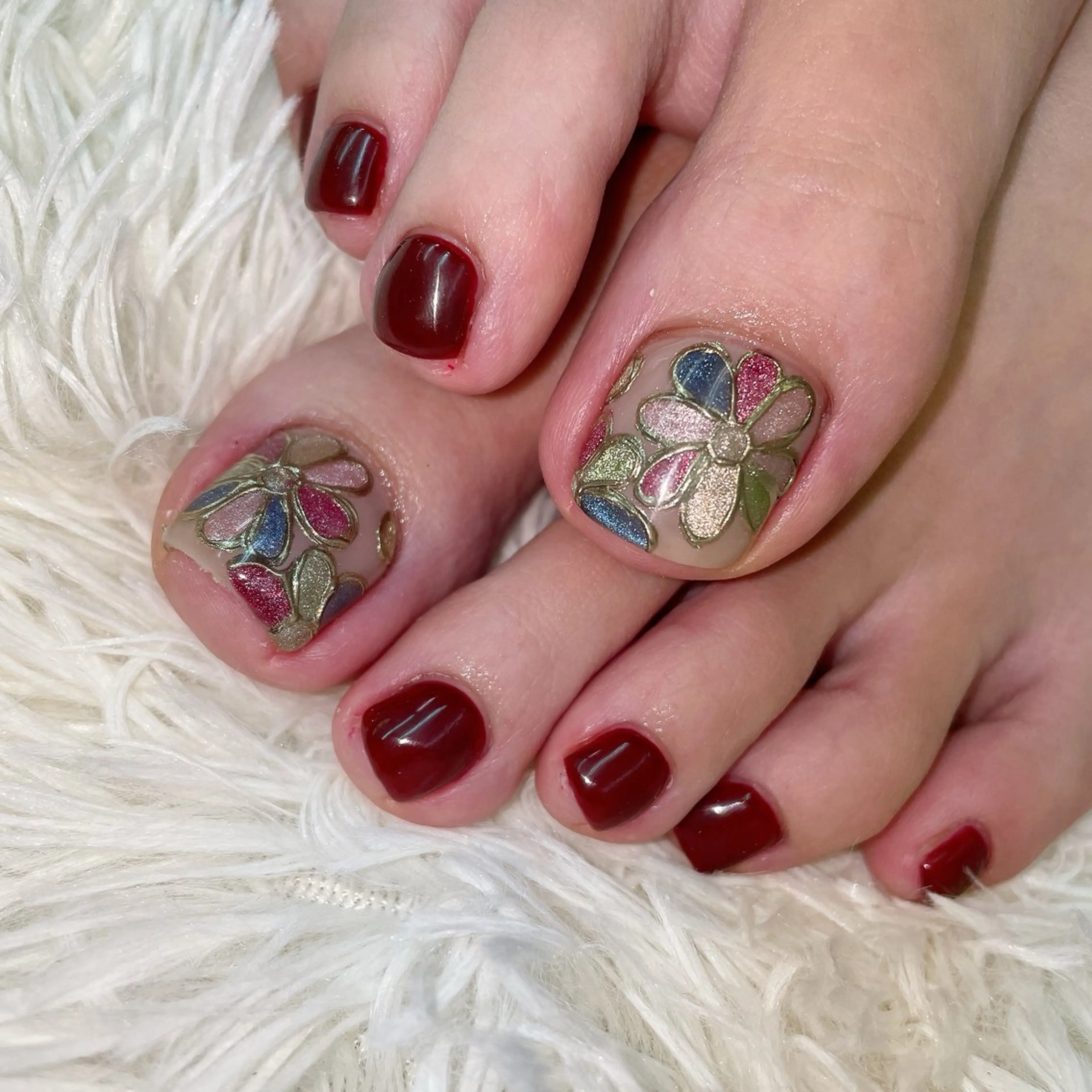 フットネイル🌈2本デザインの写真