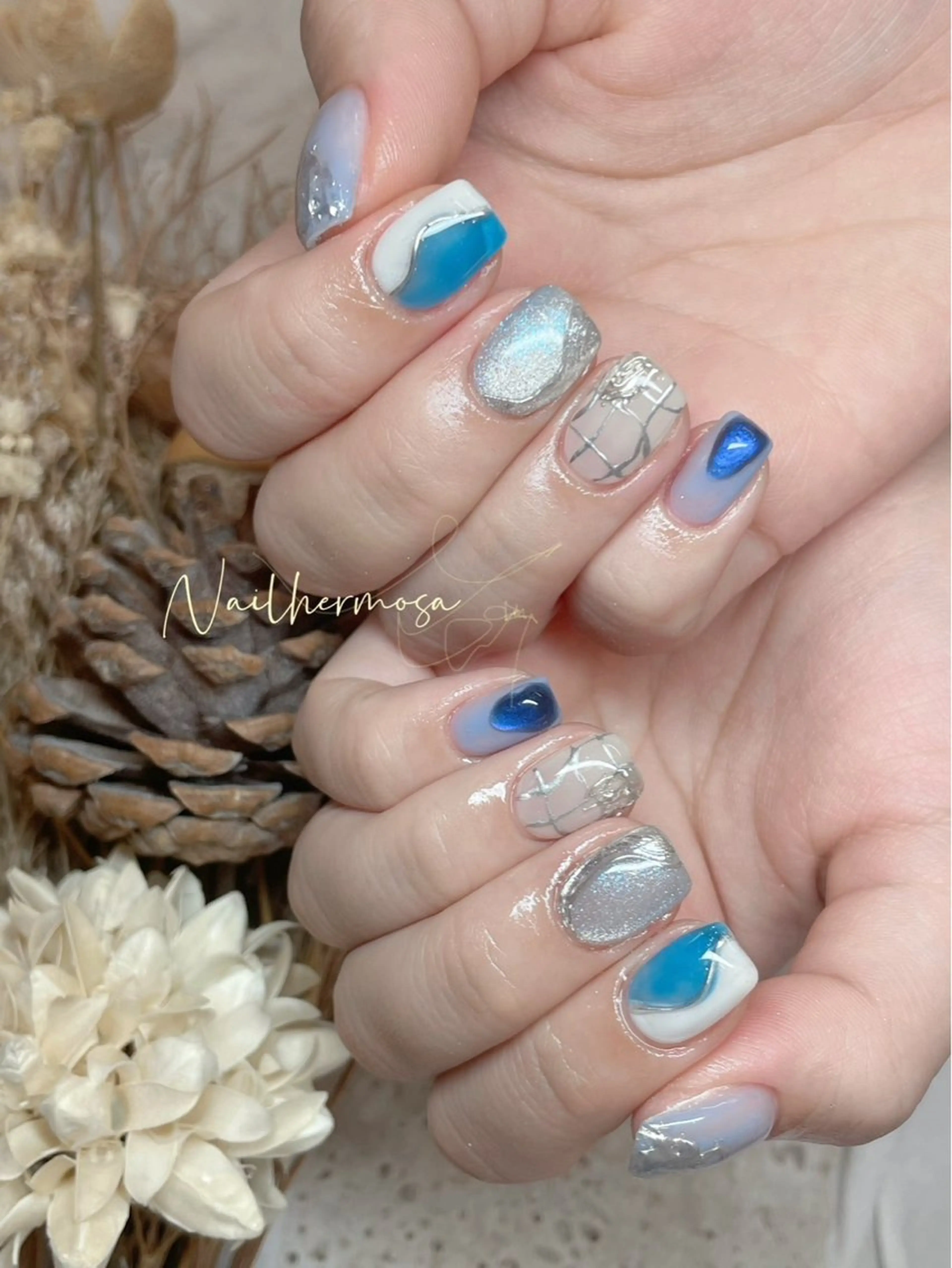 ネイル 長さ出し フラッシュネイル フットネイル ジェルネイル マグネットネイル ハンドネイル ネイル エルモサのネイルデザイン