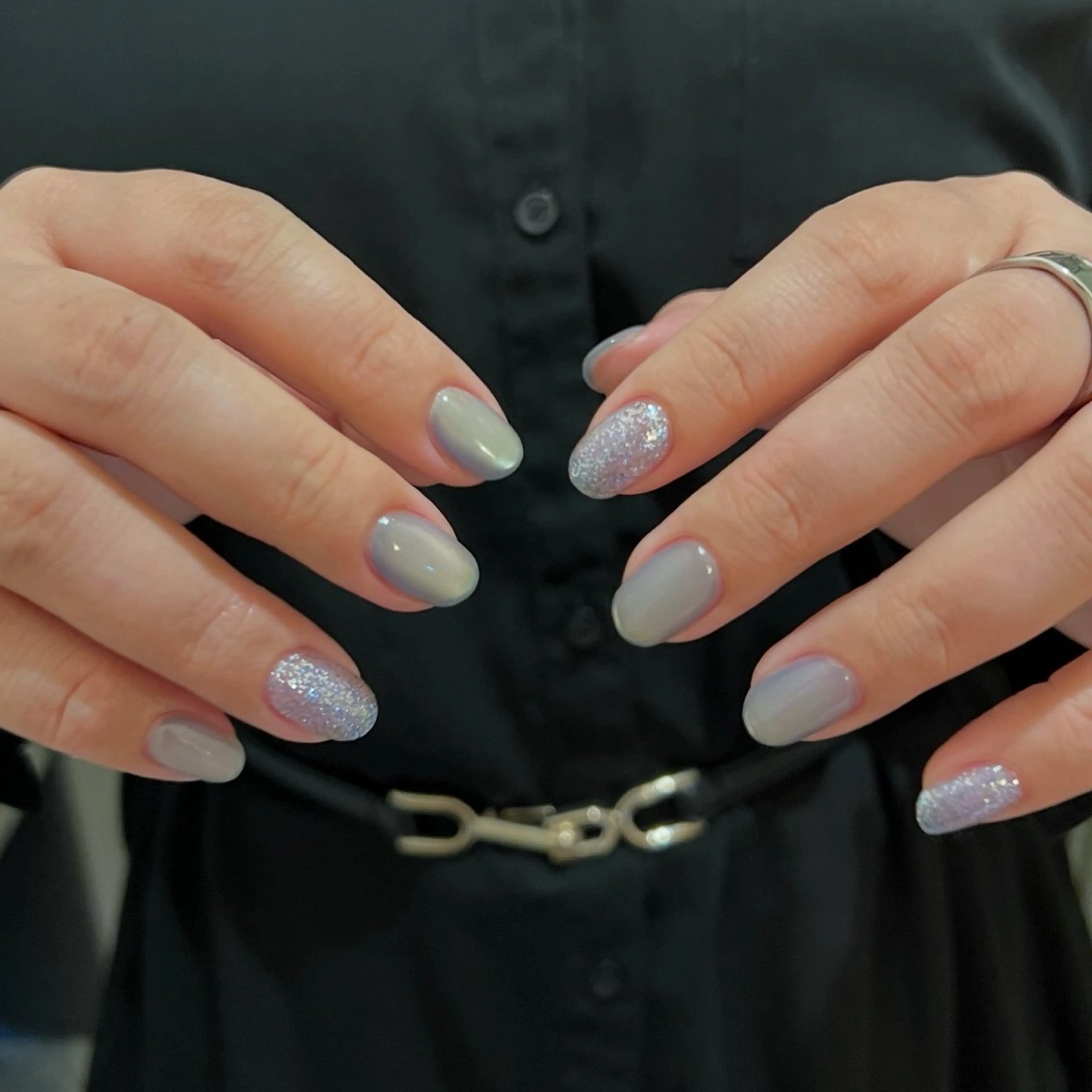 ネイル ブルー ゴールド urun eriのネイルデザイン