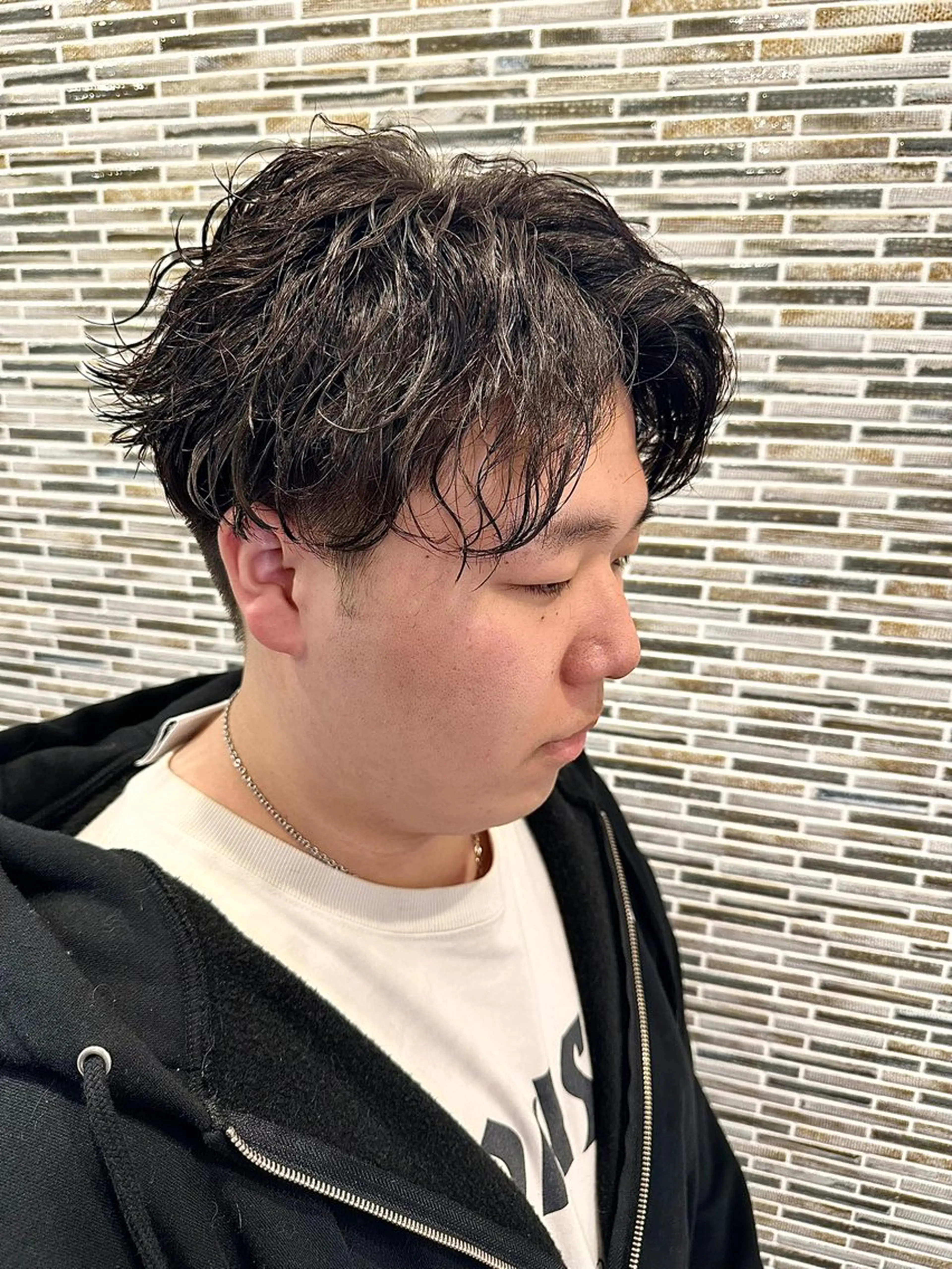 パーマ メンズ メンズパーマ 波巻きパーマ RICHAIR 長嶺旬佑のヘアスタイル