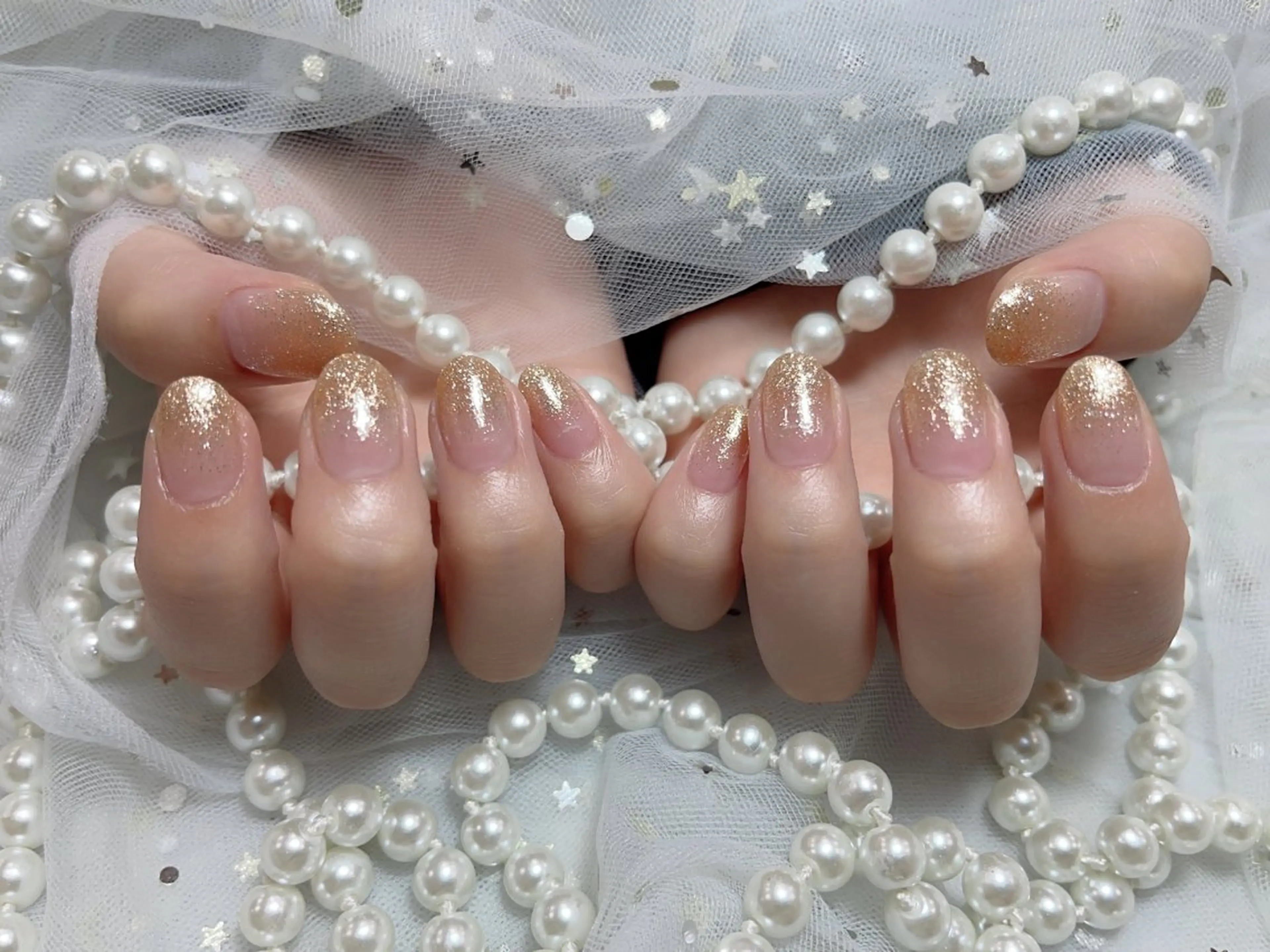 ネイル アートネイル フラッシュネイル フレンチネイル ガラスフレンチ グラデーション M2beauty Renaのネイルデザイン