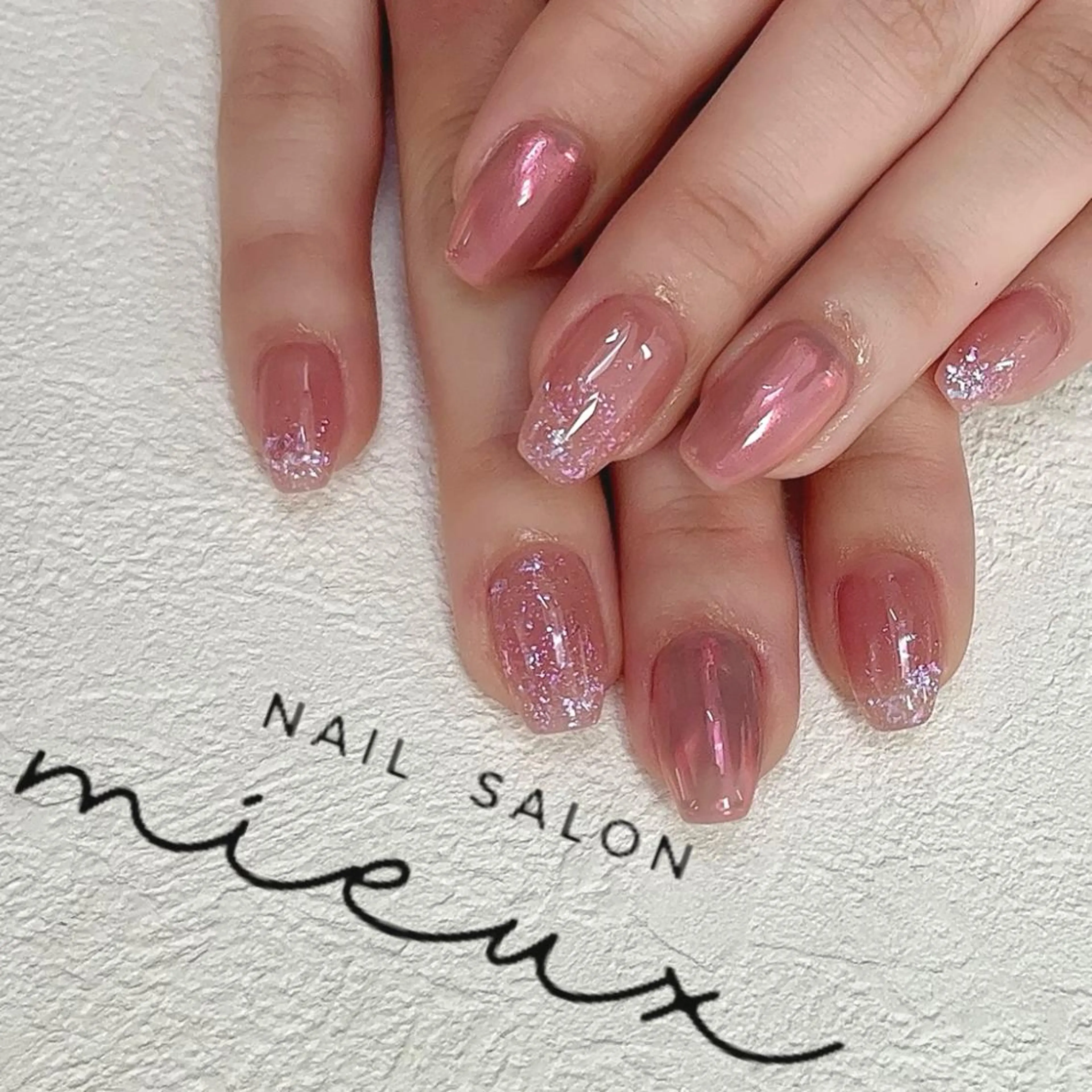 ネイル ラメ(グリッター) ミラーネイル ハンドネイル nailsalon mieuxのネイルデザイン