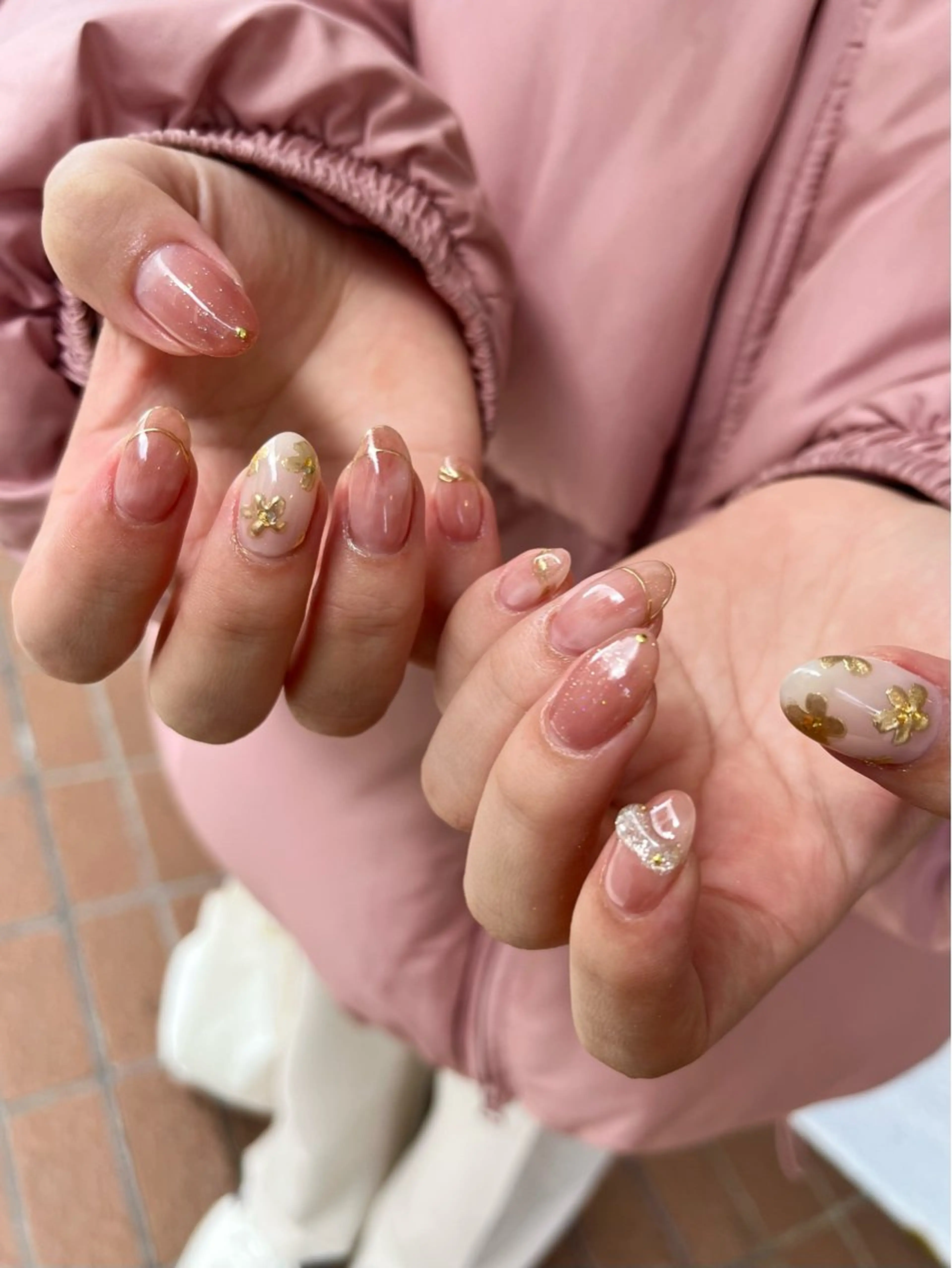 ネイル アートネイル 持ち込み ニュアンスネイル 春ネイル ハンドネイル ballie／小野原 なつみのネイルデザイン