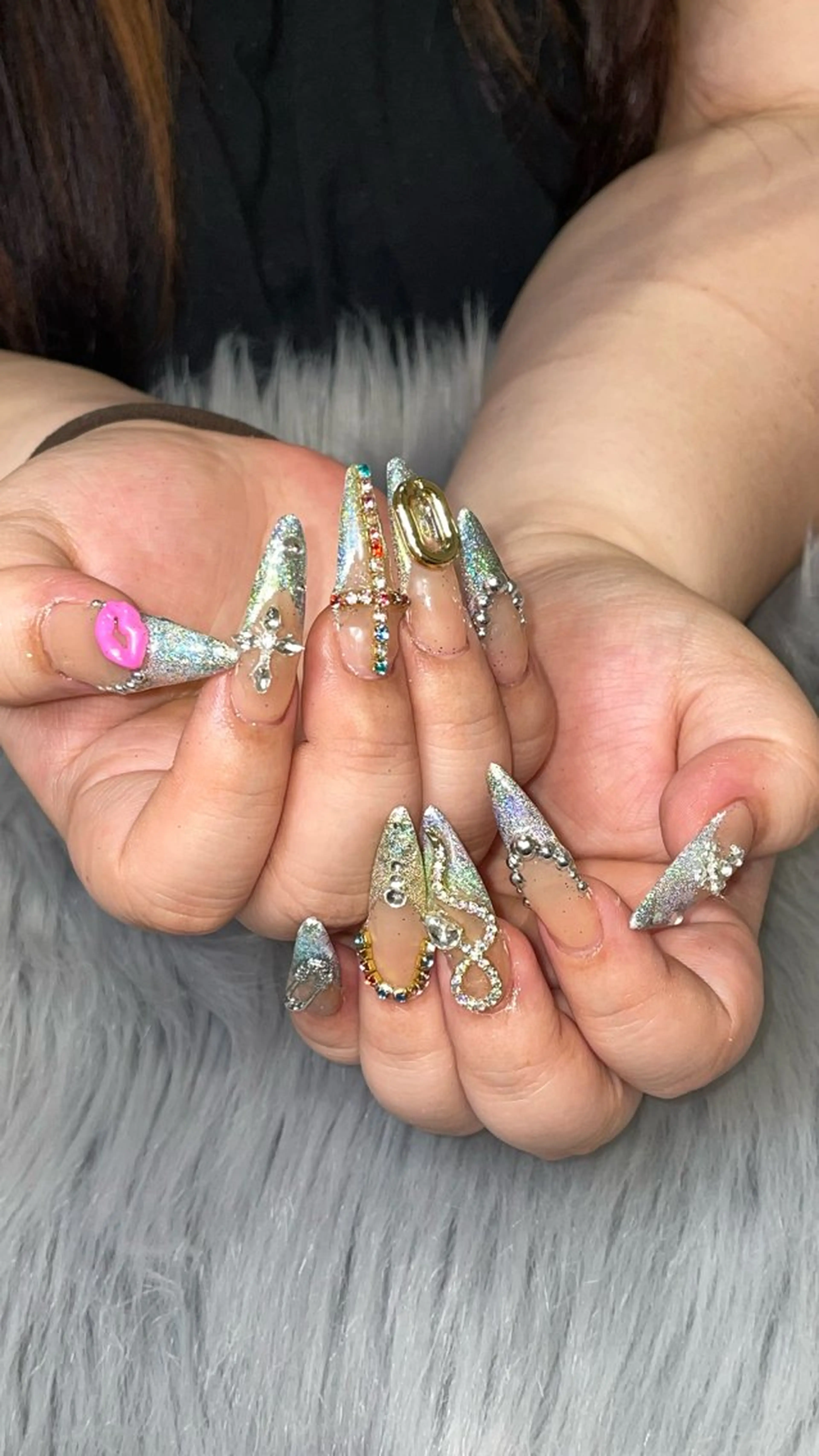 ネイル ラメ(グリッター) RICO Nail パーツつけ放題🌈のネイルデザイン