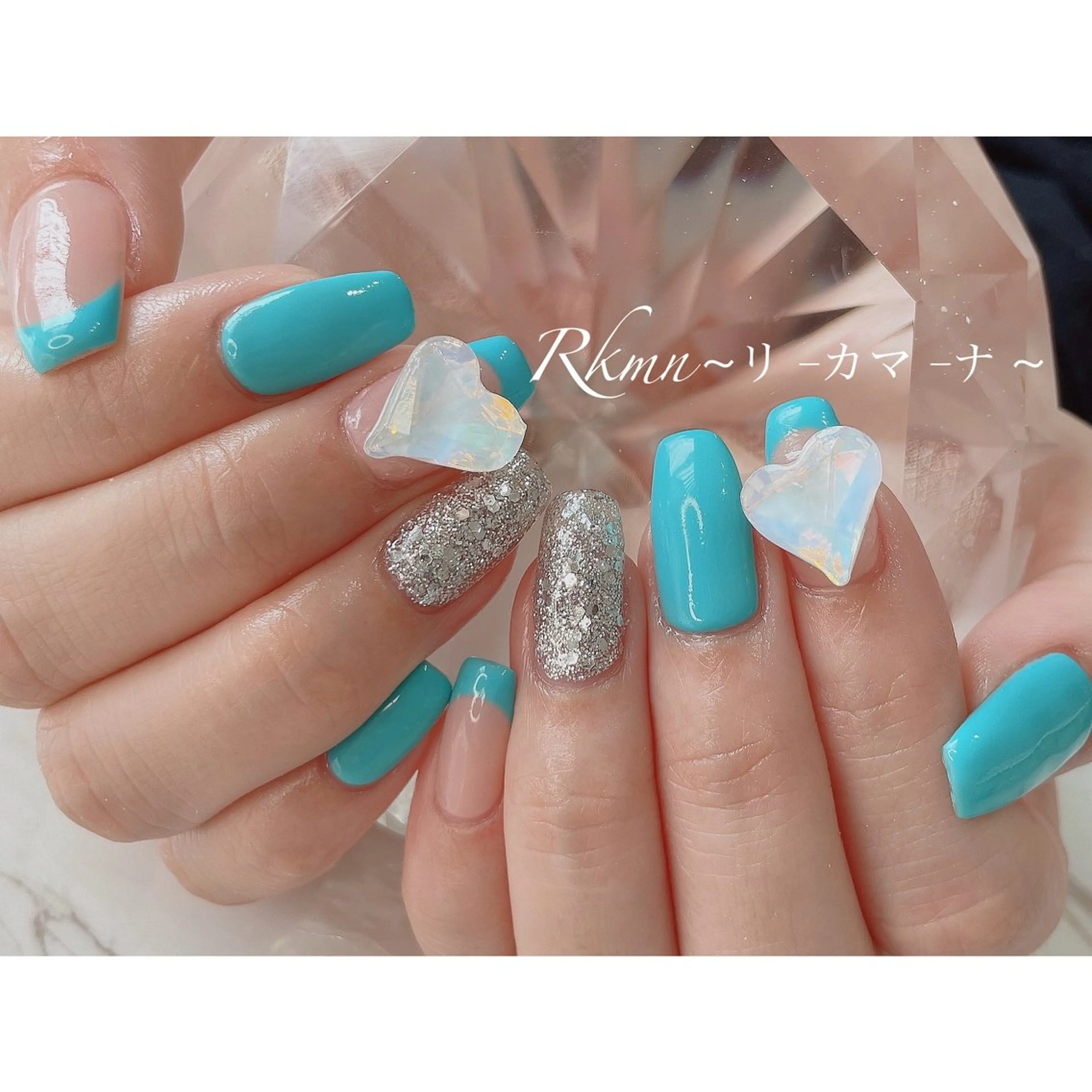 ネイル アートネイル フレンチネイル ハート 春ネイル ハンドネイル フットネイル ハンドケア Rkmn ~リ-カマ-ナ~のネイルデザイン