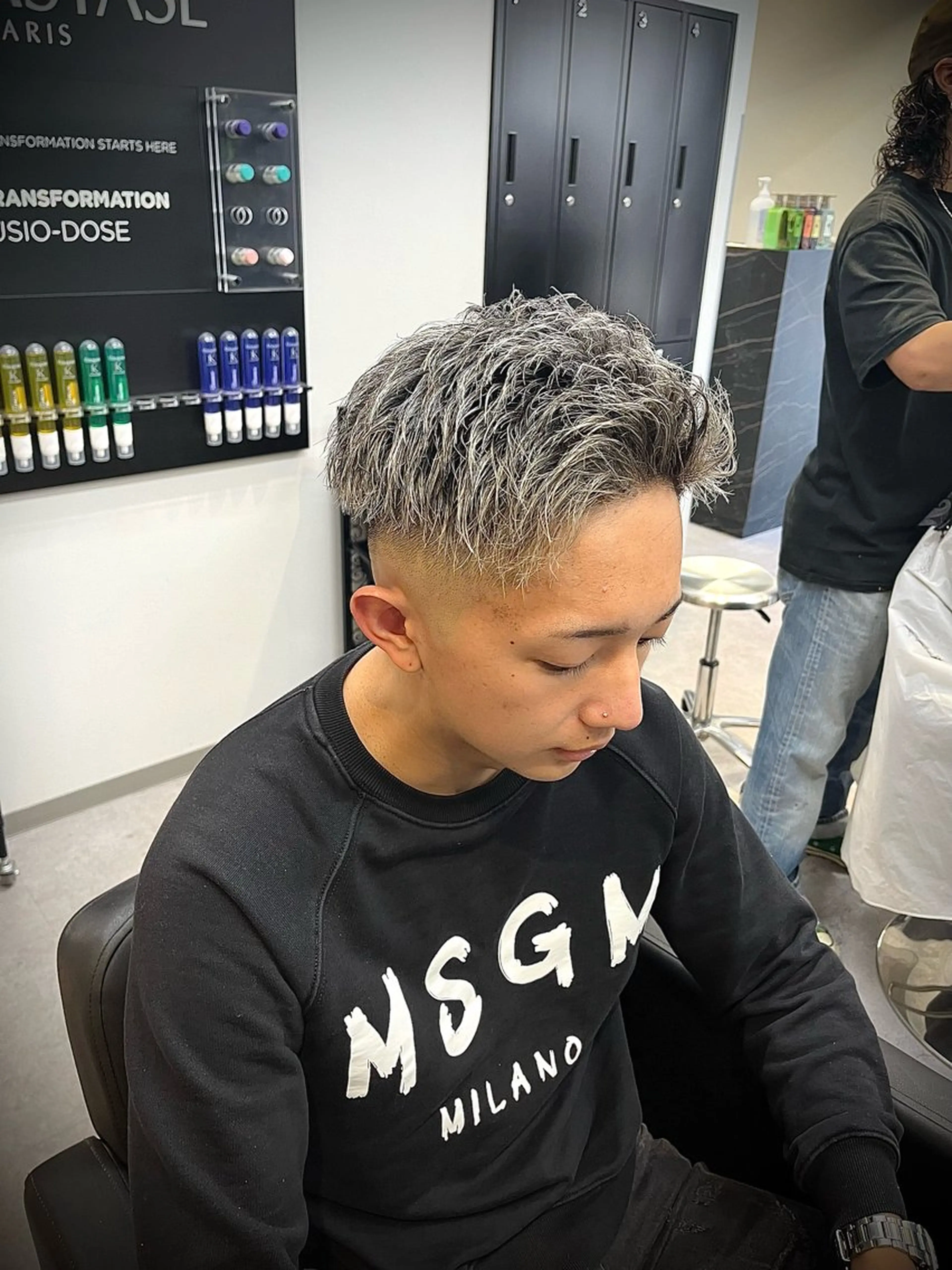 ショート カラー ヘアアレンジ メンズ メンズメッシュ メッシュ カット ヘアカラー ヘアセット men'slapis YUTOのヘアスタイル