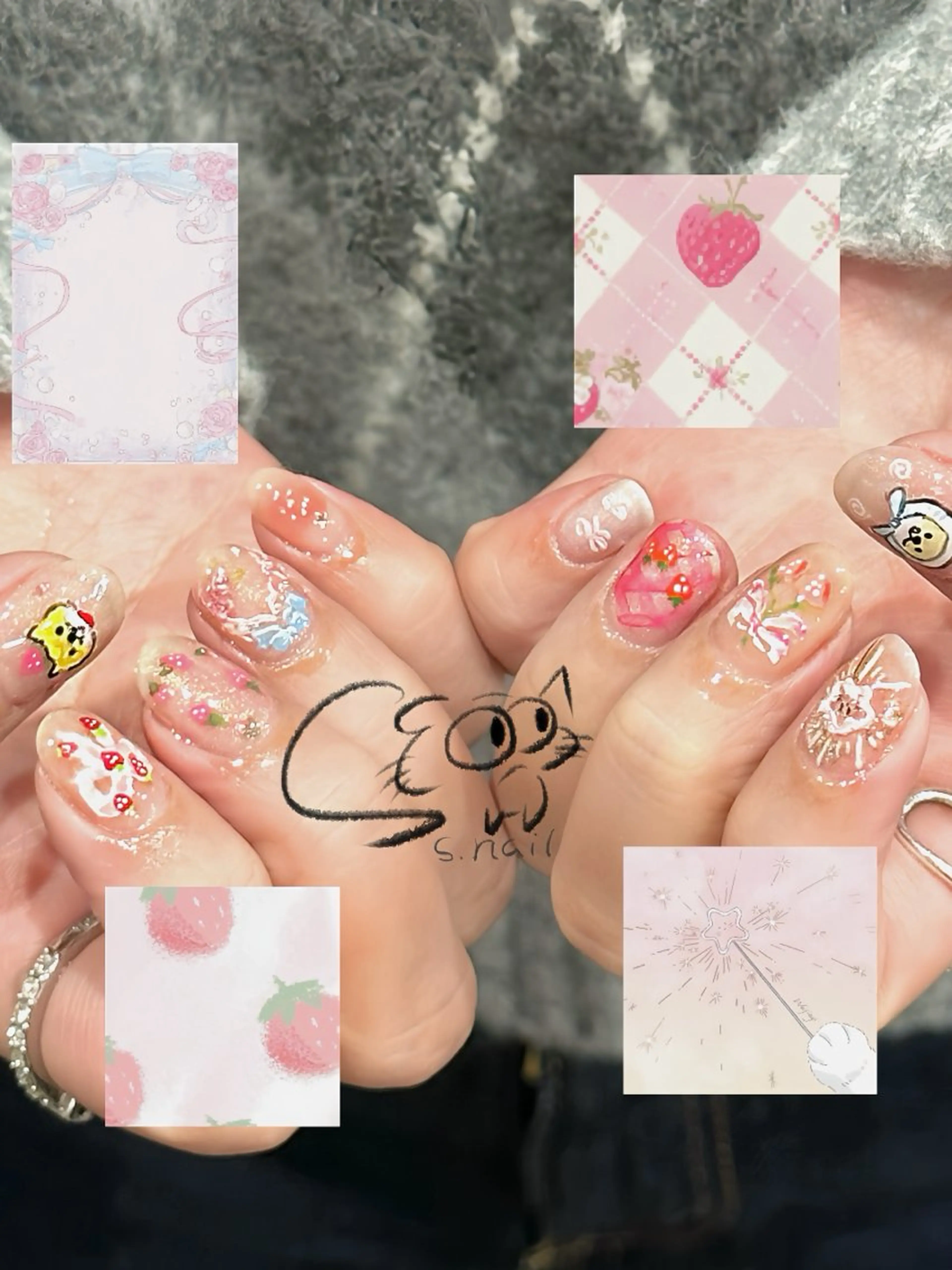 ネイル アートネイル チークネイル フレンチネイル グラデーション マグネットネイル S.nail _のネイルデザイン