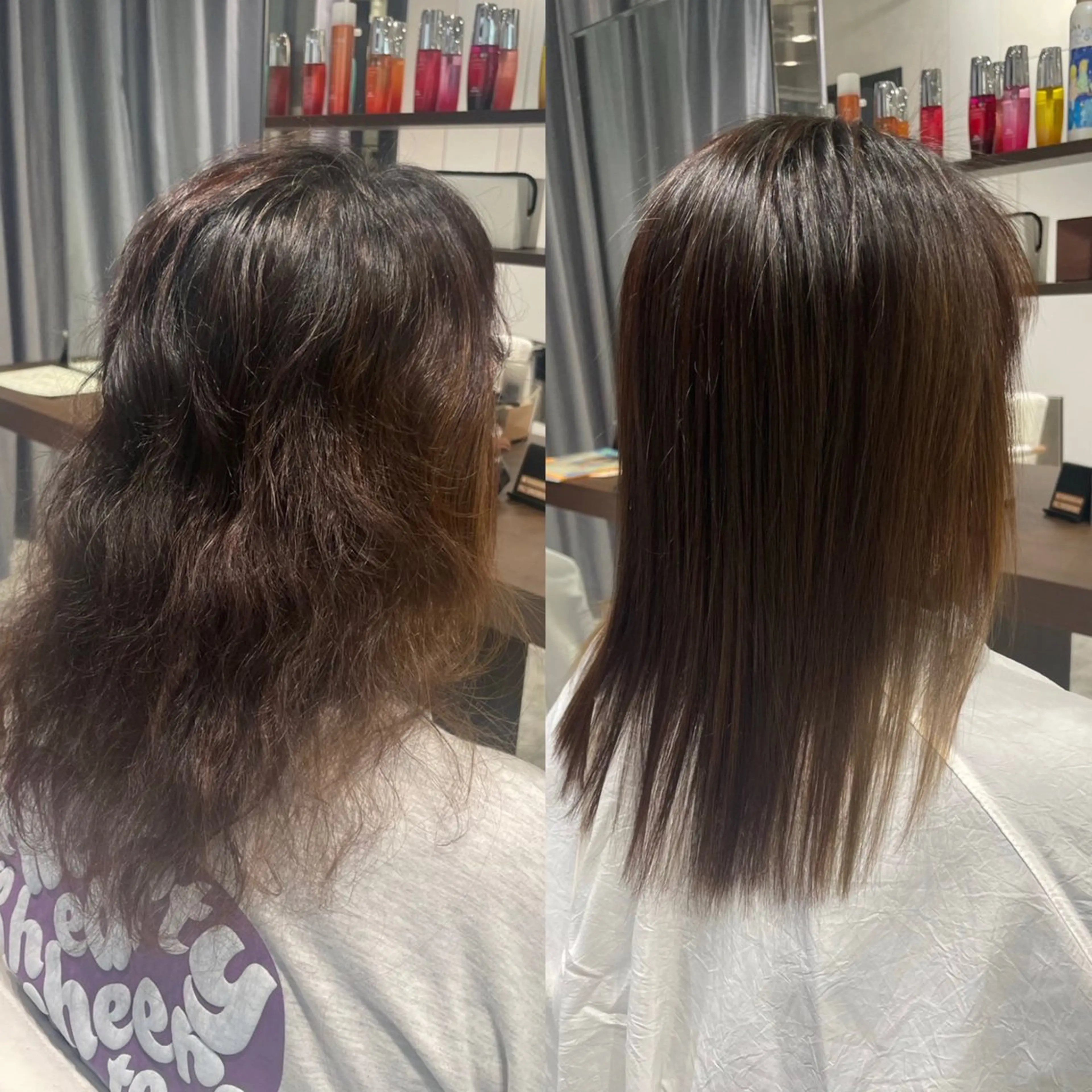 セミロング 縮毛矯正 Ash 武蔵新城店のヘアスタイル