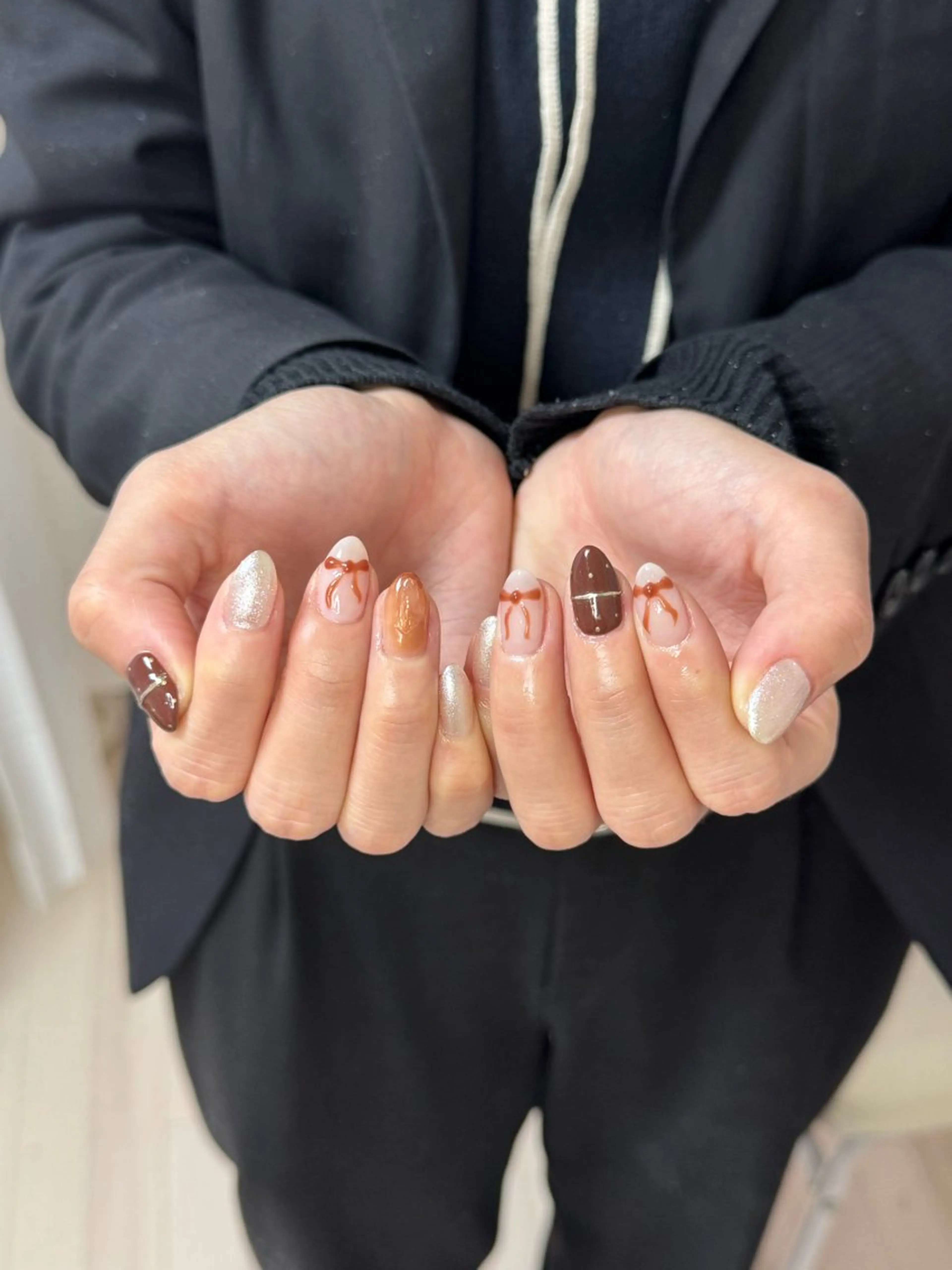 ネイル アートネイル オーロラネイル チークネイル フレンチネイル ガラスフレンチ ハンドネイル 🎀🎀YooLi Nail Salonのネイルデザイン