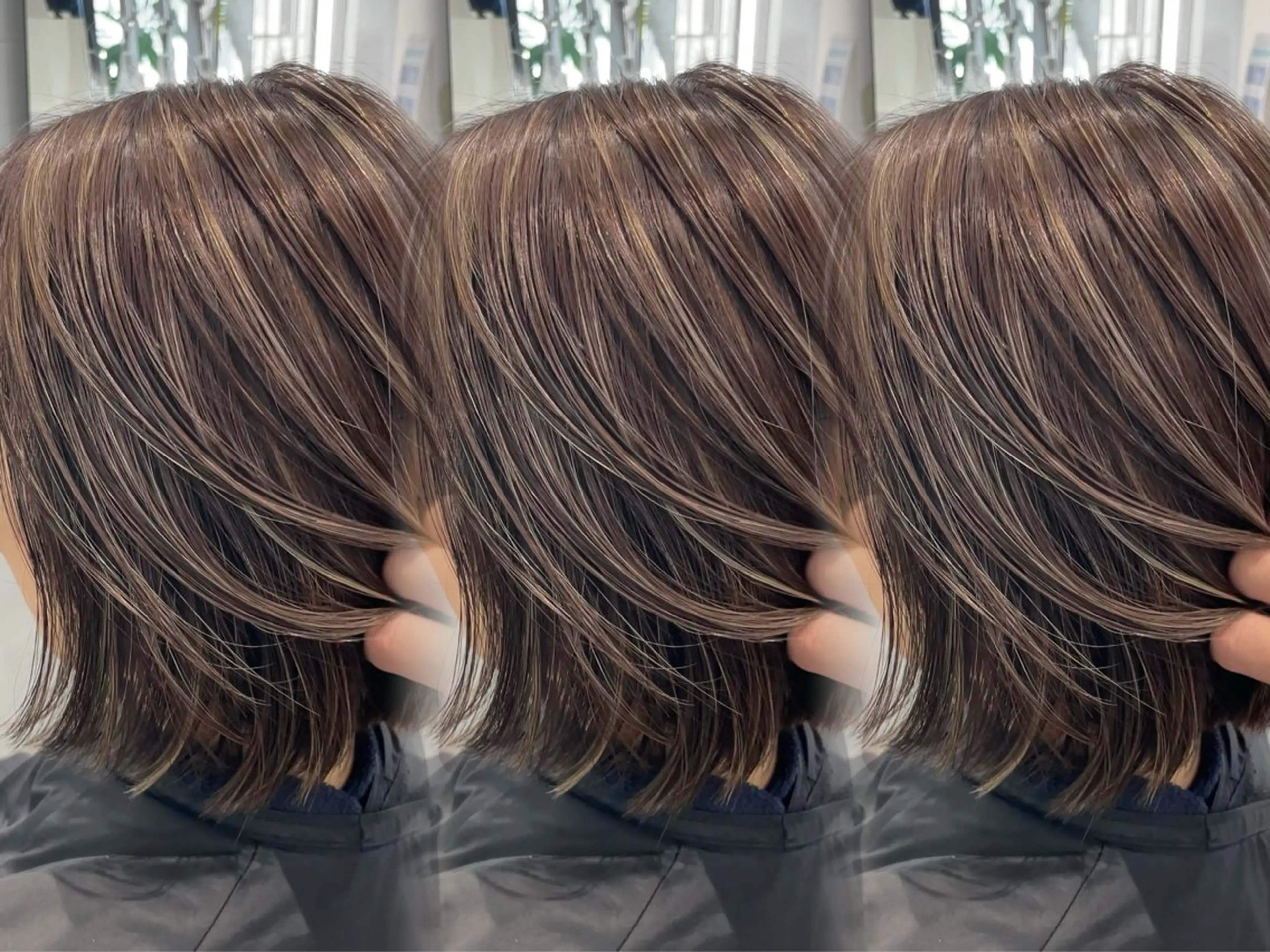 ショート カラー ベージュカラー ブリーチ ケアブリーチ デザインカラー ハイライトカラー カット ヘアカラー トリートメント 表参道/ハイライト バレイヤージュのヘアスタイル