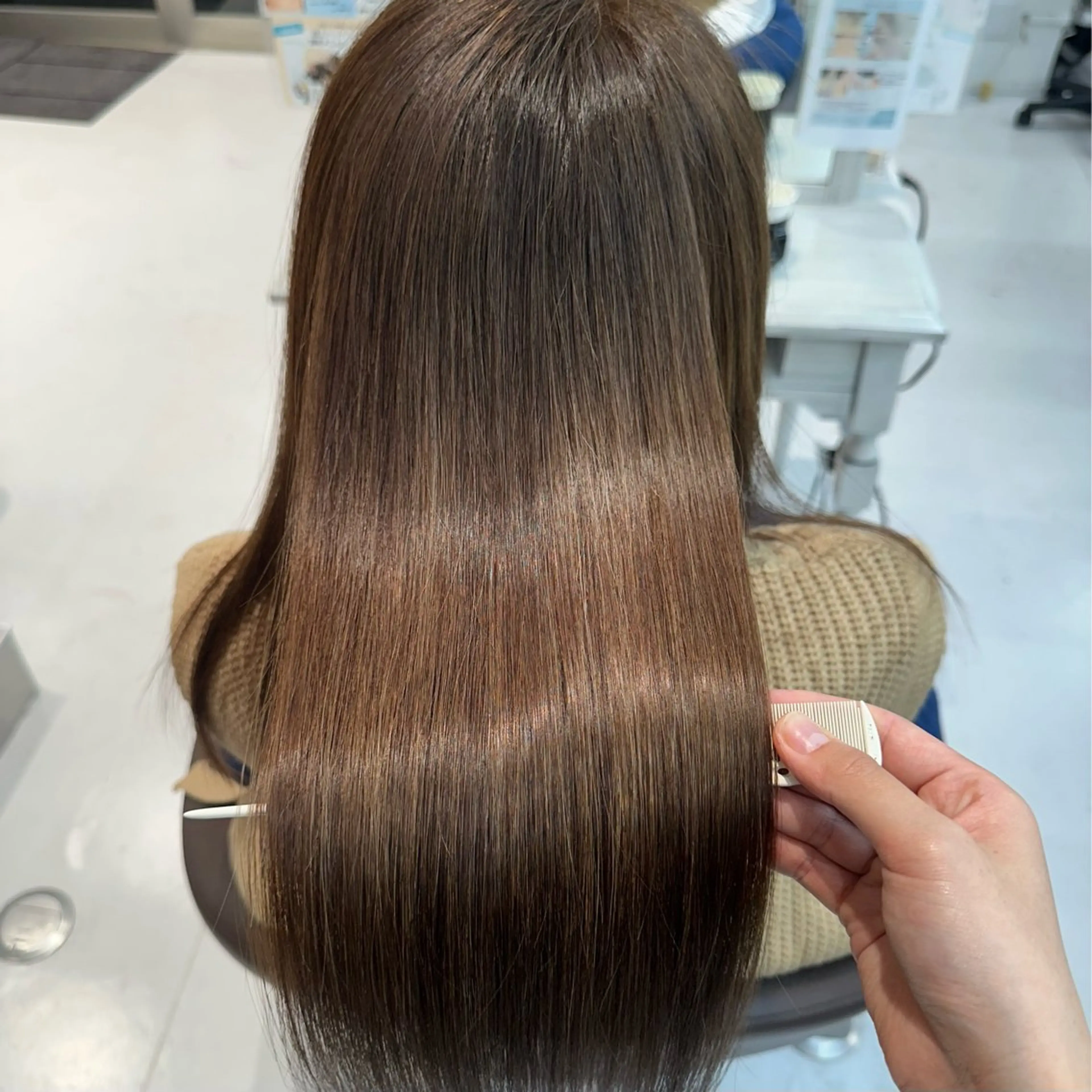 ロング ケアカラー 髪質改善 トリートメント 山崎結菜 髪質改善💎のヘアスタイル