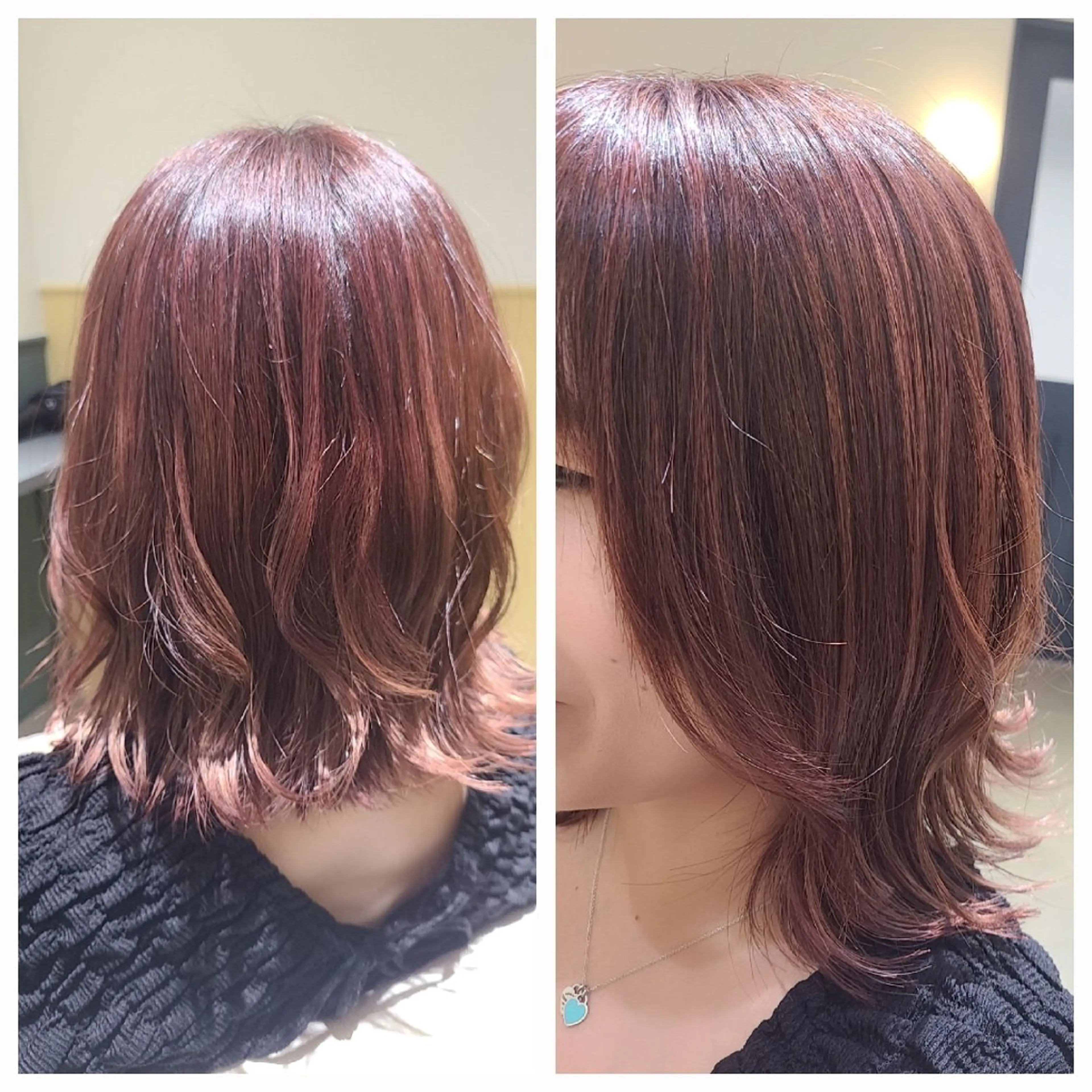 ミディアム 小顔カット カット ヘアカラー トリートメント  髪質改善＋艶専門  ✧ オオノのヘアスタイル