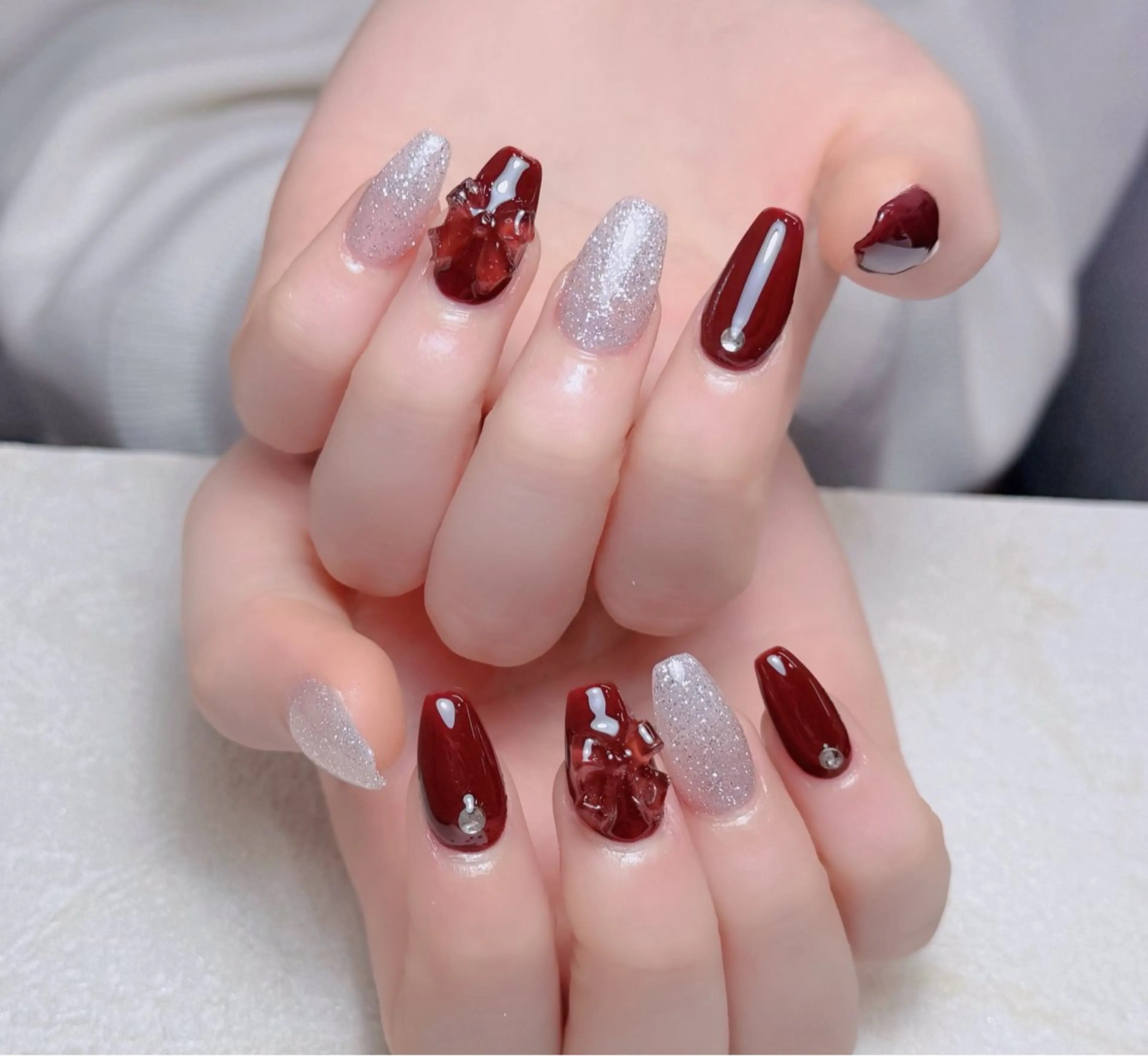 ネイル 長さ出し フットネイル フレンチネイル ジェルネイル ガラスフレンチ ハンドネイル 中野駅から2分 MEO NAILのネイルデザイン