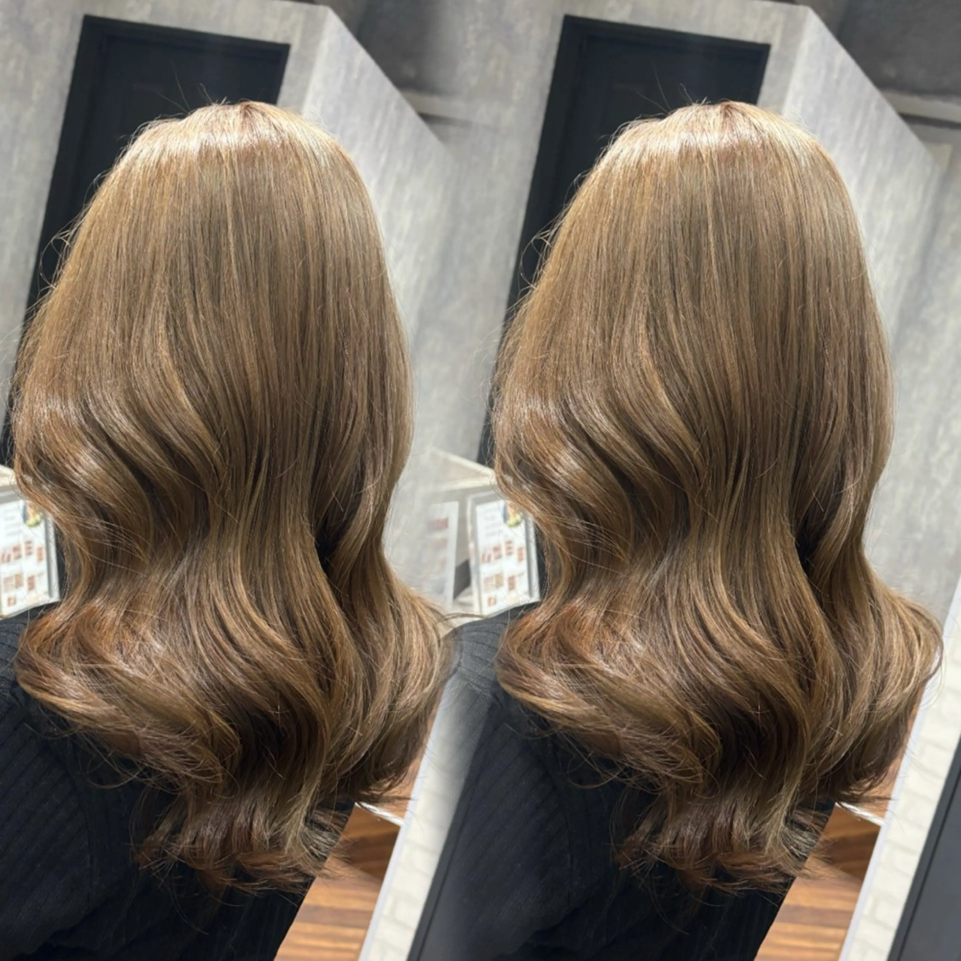 セミロング カラー ヘアアレンジ カット ヘアカラー トリートメント kei/透明感カラー /ベージュ/インナーのヘアスタイル