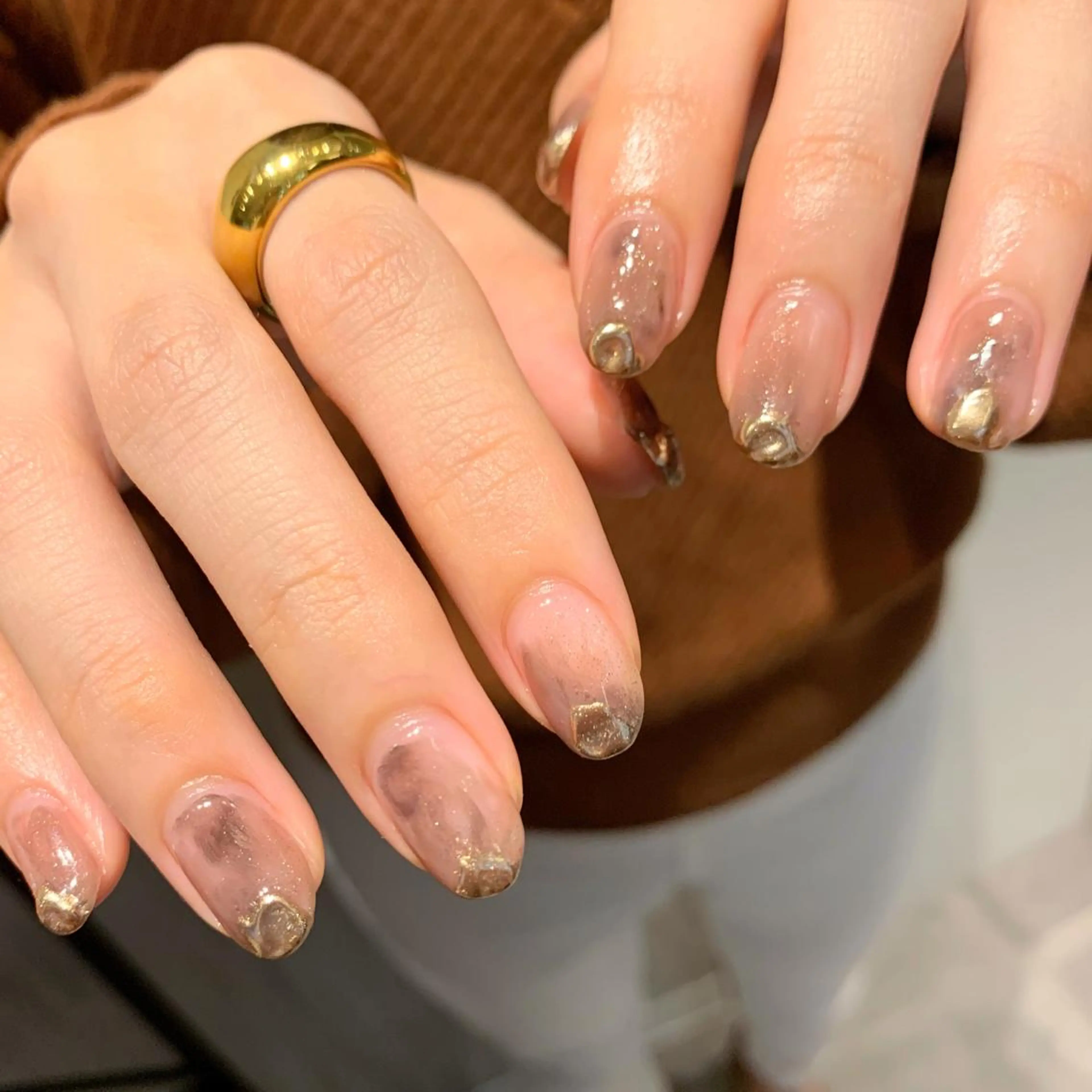 ネイル ミラーネイル ニュアンスネイル 《ニュアンスネイル》 risaのネイルデザイン