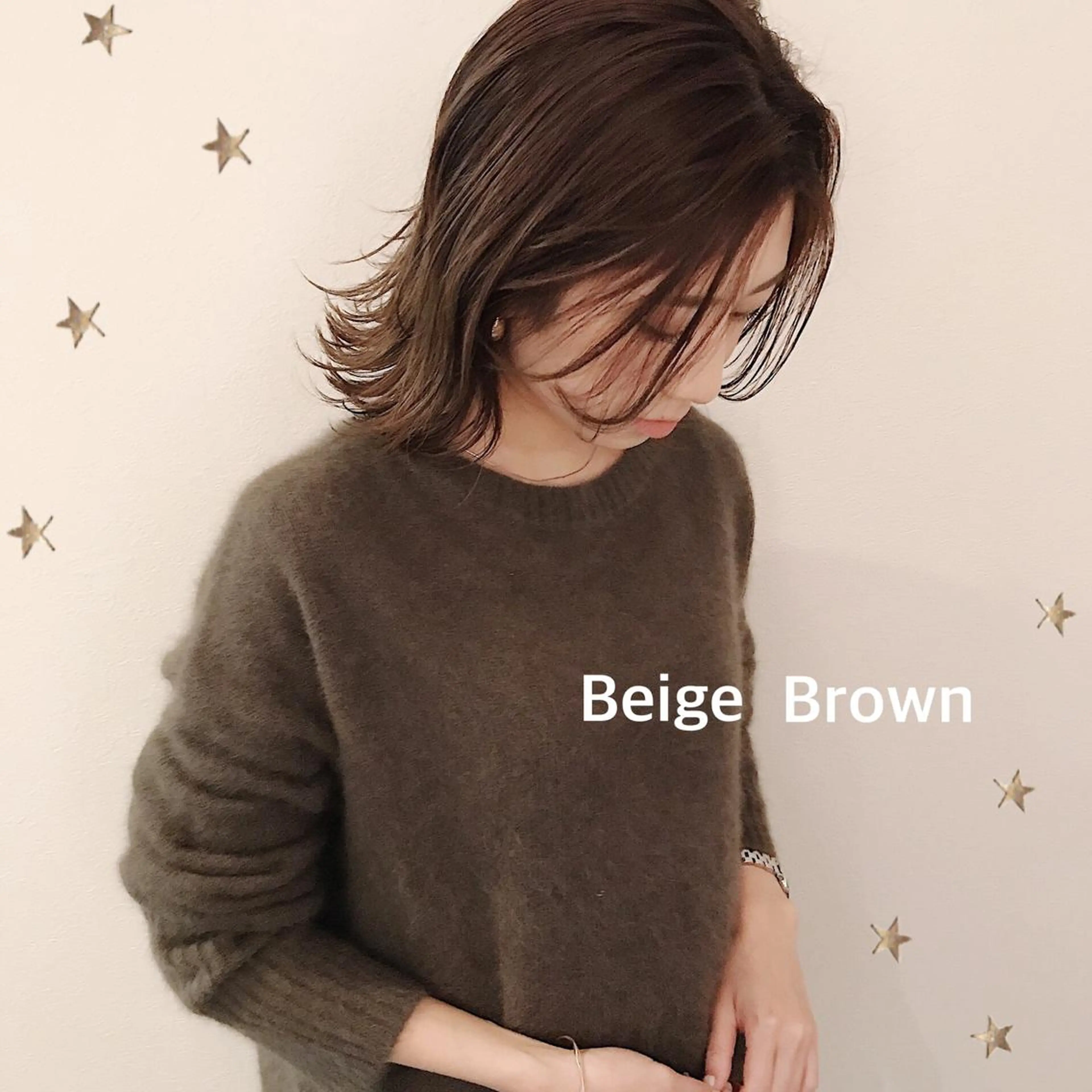 ミディアム カラー カット ヘアカラー 市川 千夏のヘアスタイル