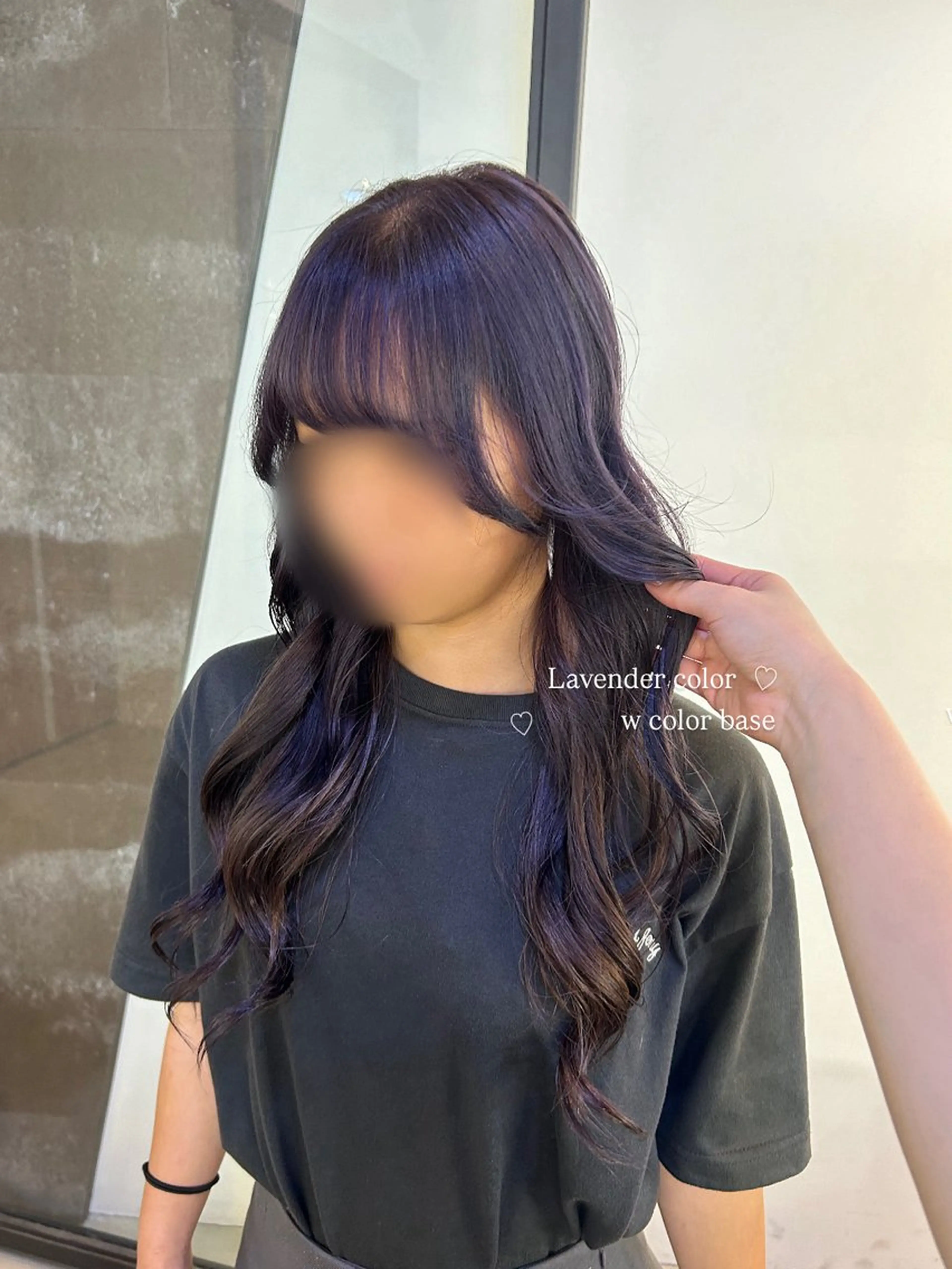ロング カラー ブリーチ ダブルカラー ラベンダーカラー ブリーチなしカラー にかいどうさよ /札幌美容師のヘアスタイル