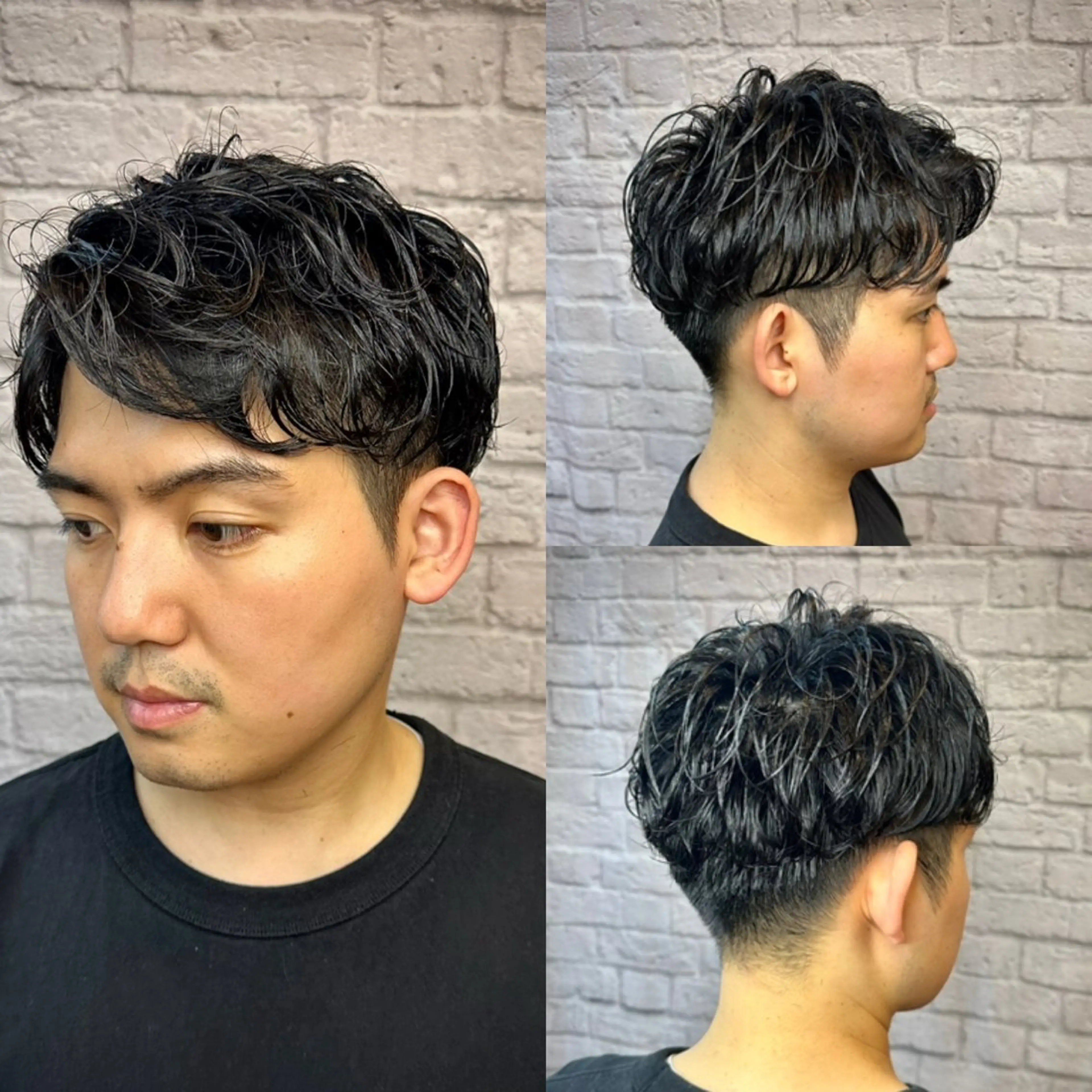 ショート カラー パーマ メンズ ビジネス フェードカット メンズパーマ メンズショート スパイキーショート 【メンズパーマ/フェ ード特化】小野田悠希のヘアスタイル