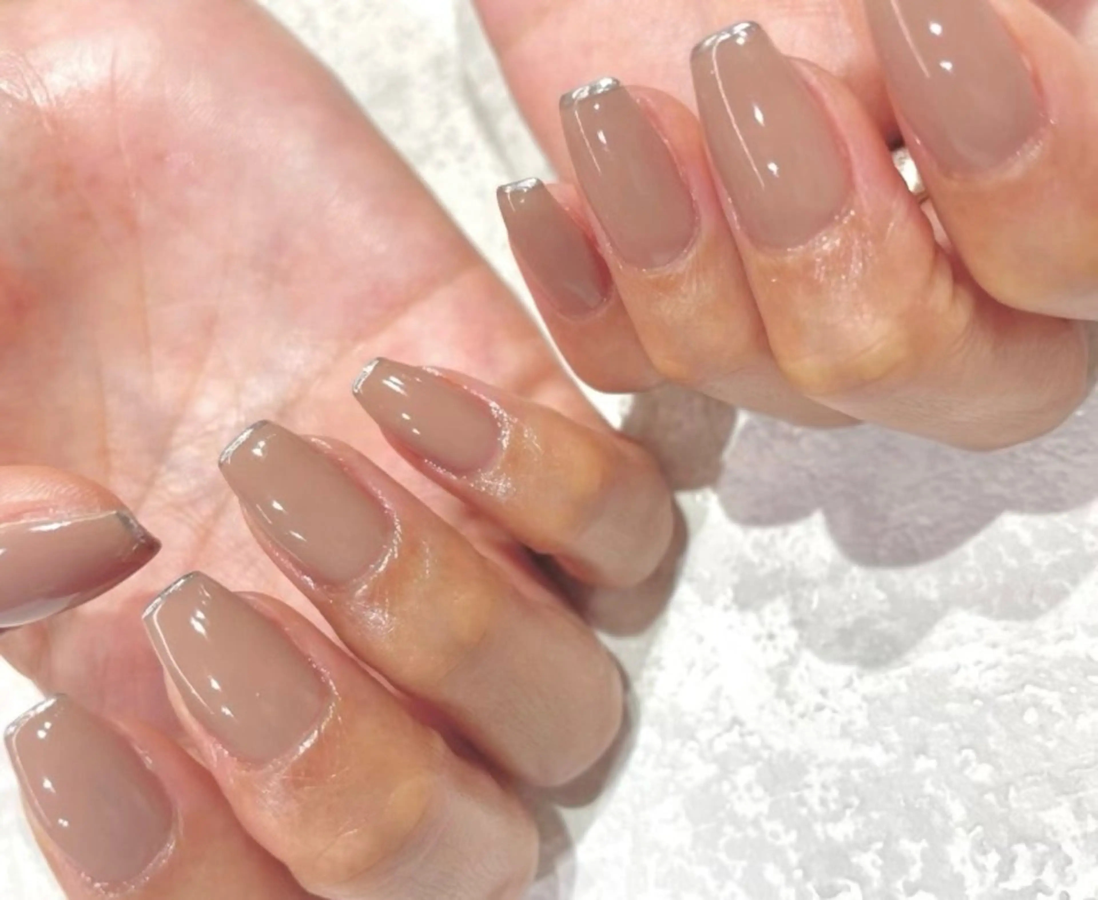 【新規対象】ワンカラー ※初回ジェルオフ無料※土日祝も可能!写真の先端ライン10本1900円追加可能の写真