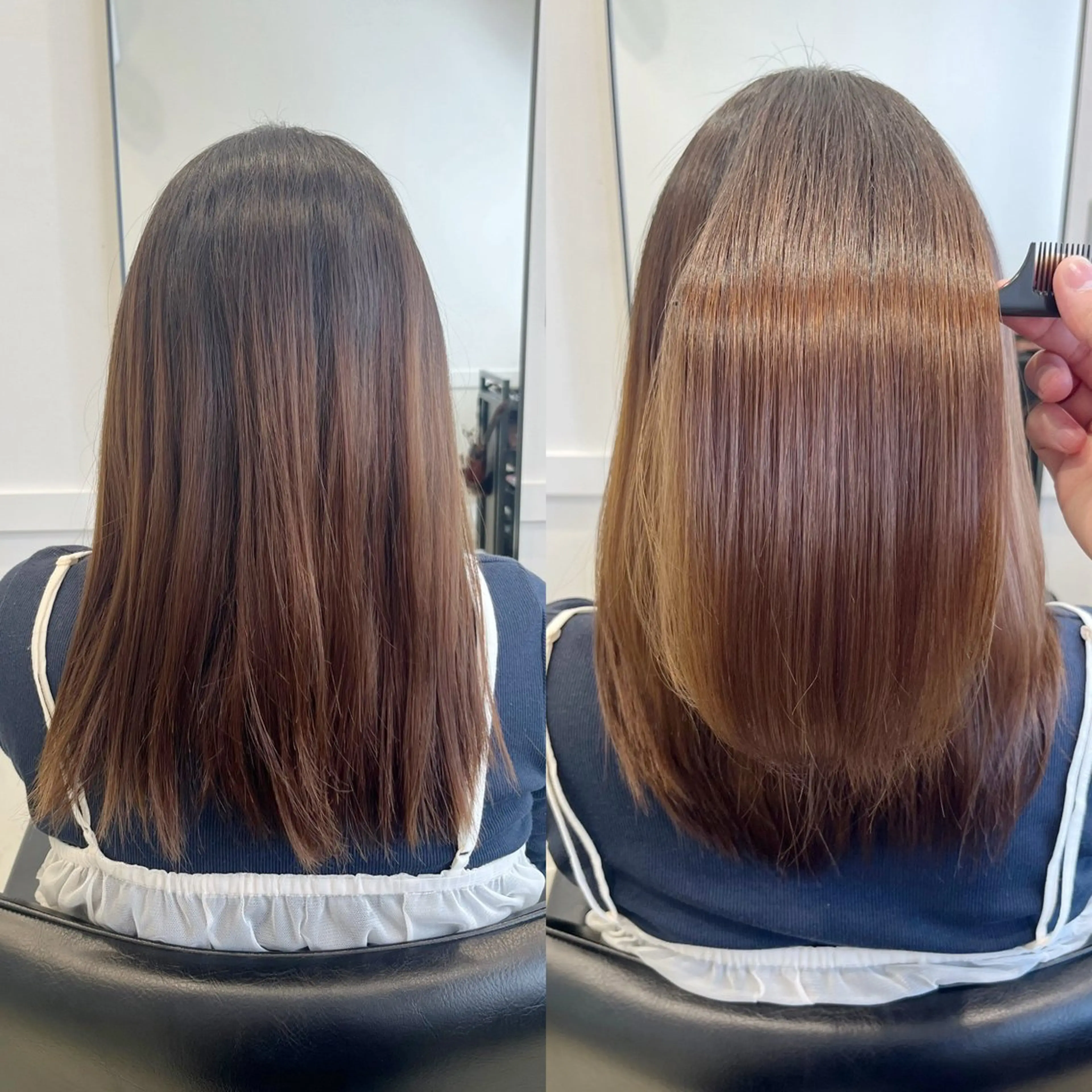 セミロング カット 縮毛矯正 トリートメント 全席個室美容室 髪質改善/レイヤーのヘアスタイル