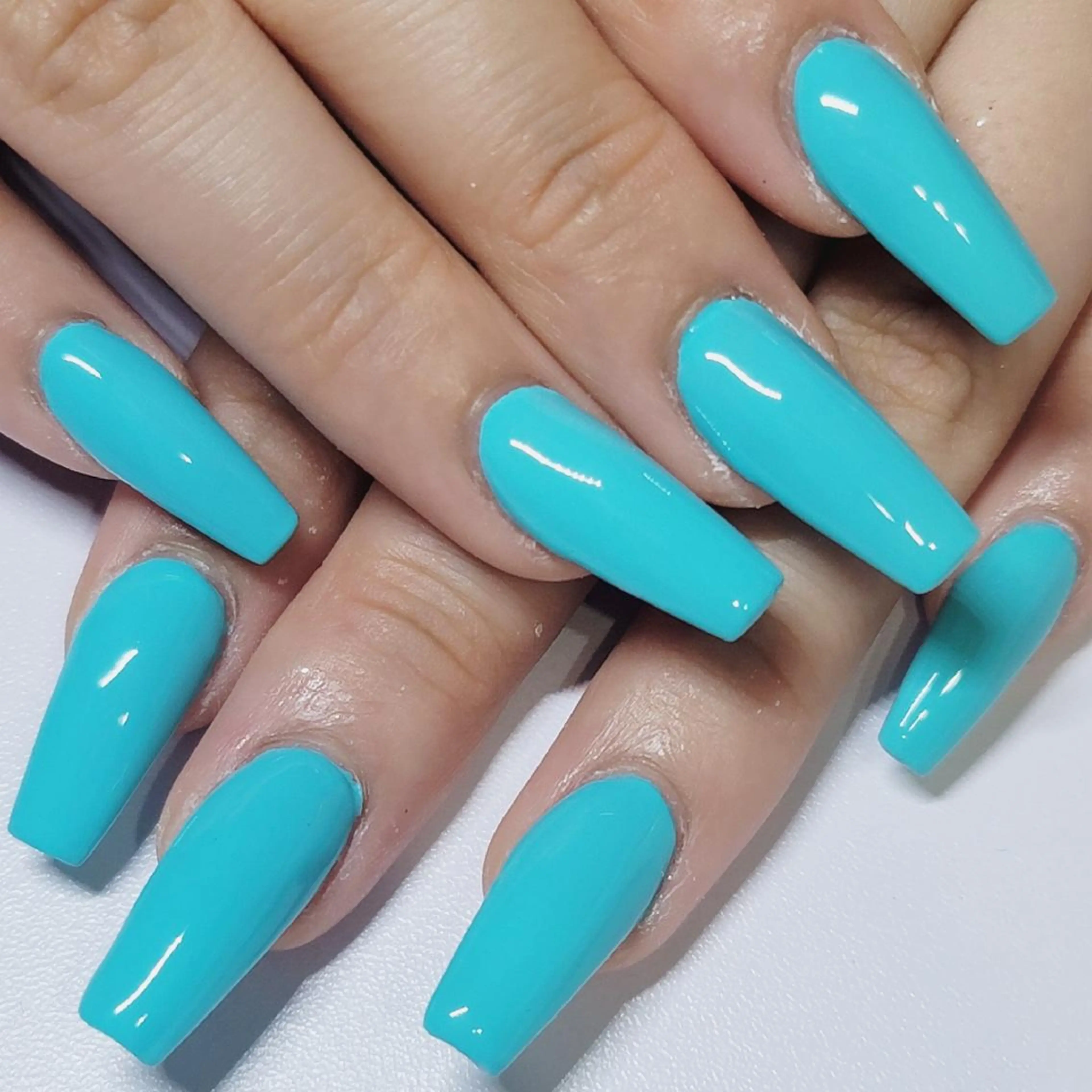 ネイル ブルー ワンカラーネイル ハンドネイル よしだ ひろきのネイルデザイン