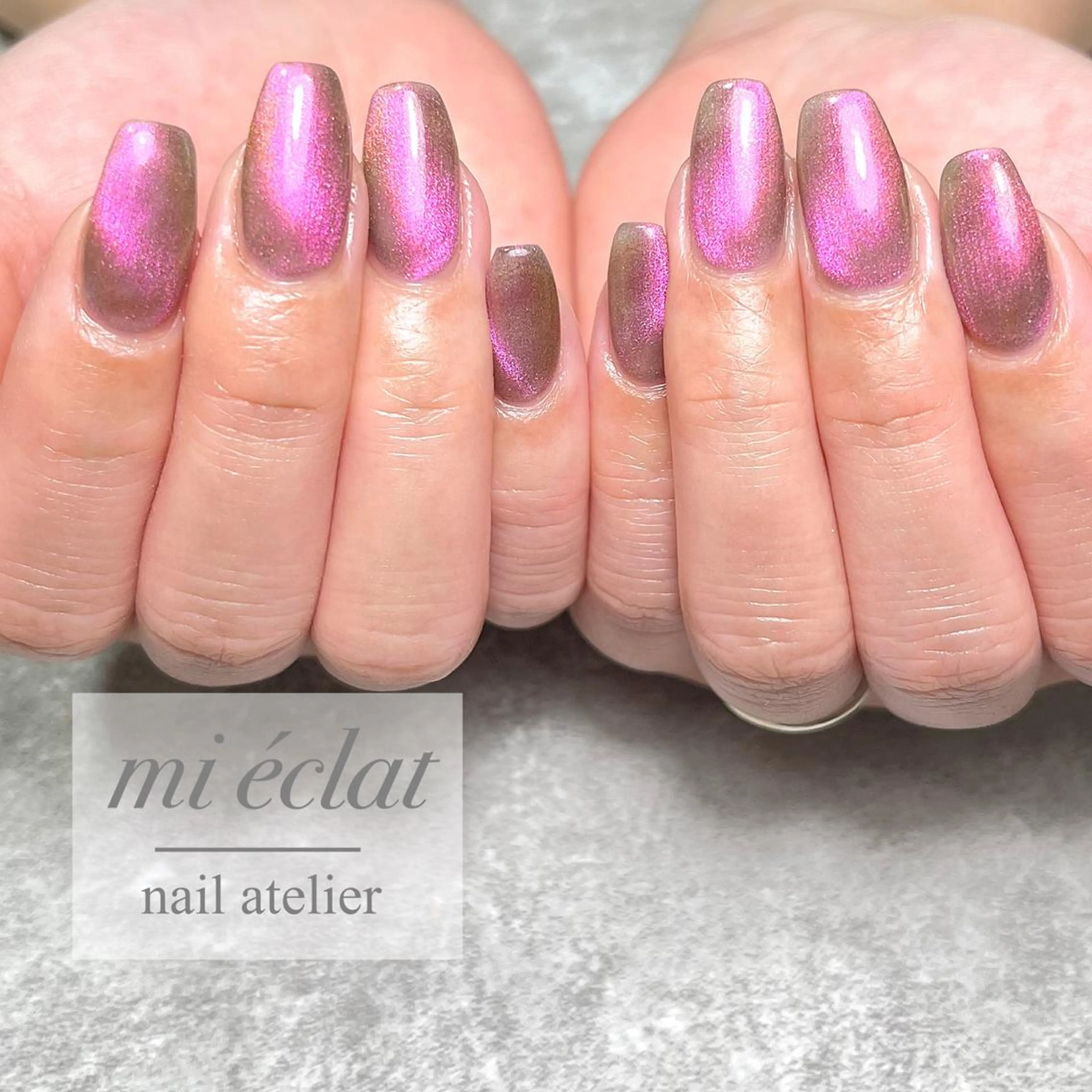 ネイル ブラウン チークネイル フラワーネイル ジェルネイル 韓国ネイル mi éclat ミ　エクラのネイルデザイン