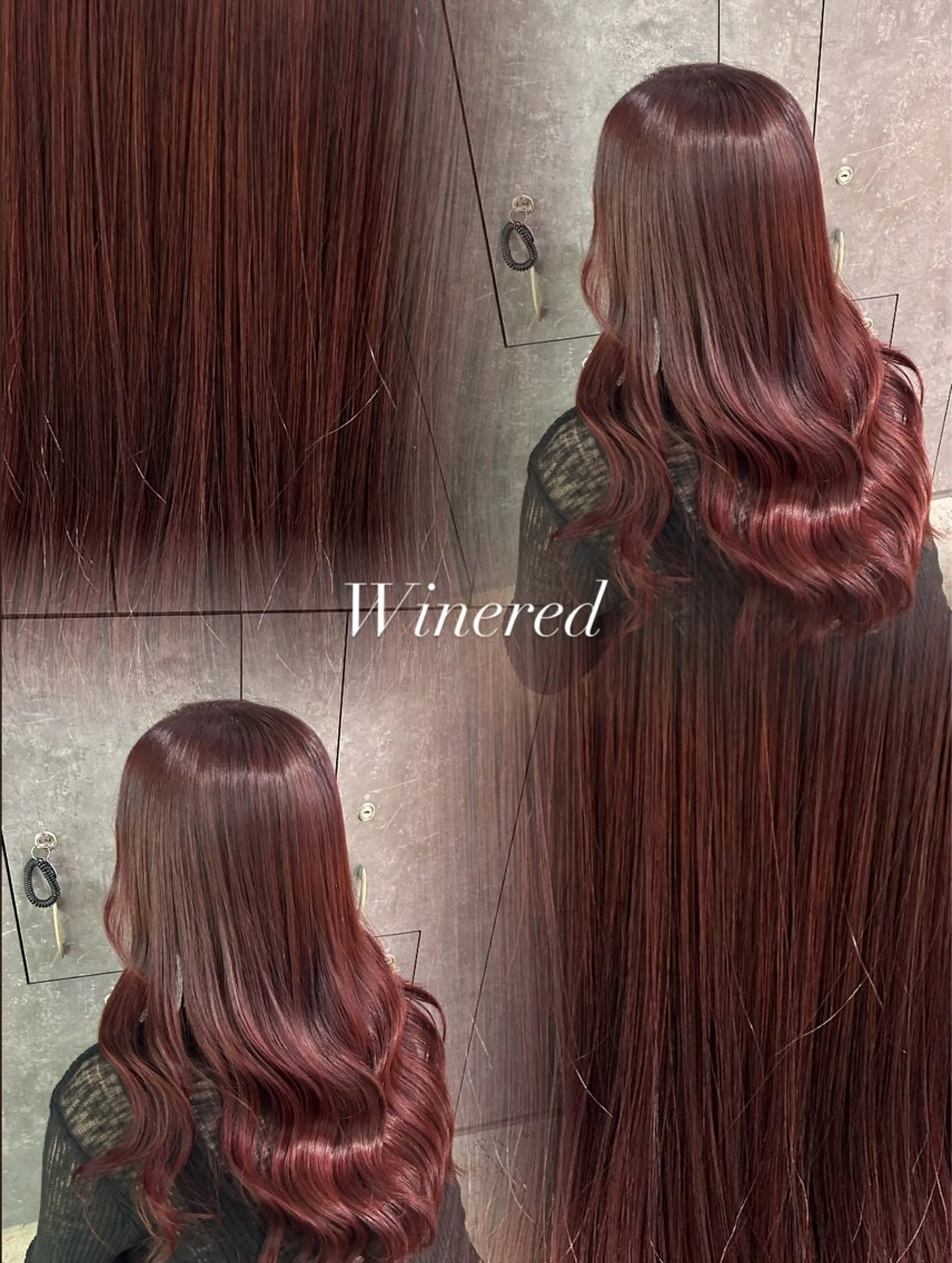 ロング カラー レッドカラー 韓国風ヘア ロング ヘアカラー 渋谷カラー/縮毛矯正 モデル募集🎀ふうかのヘアスタイル