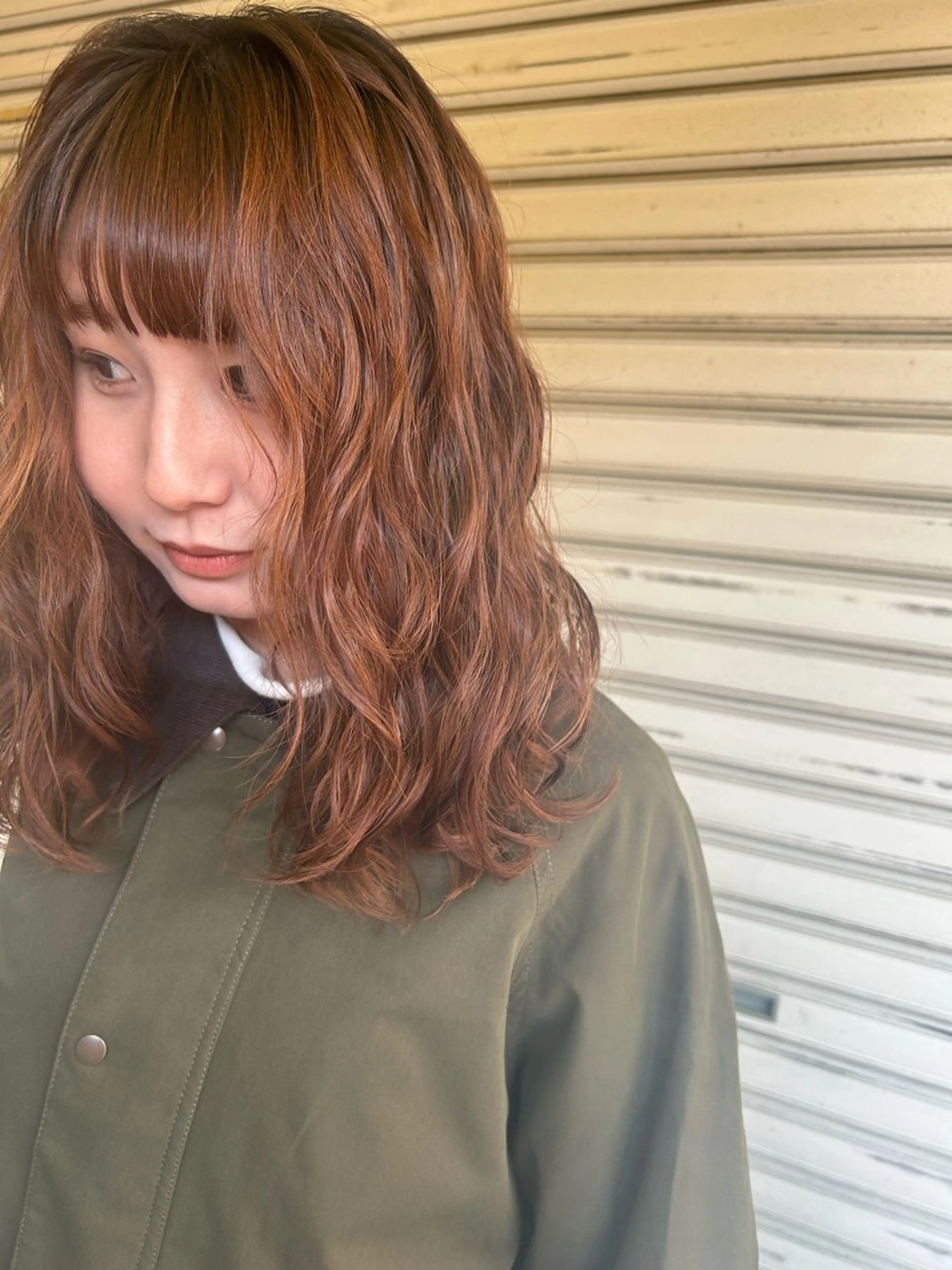 ミディアム ミディアムパーマ ボブレイヤー/ ブリーチ/miyuuのヘアスタイル