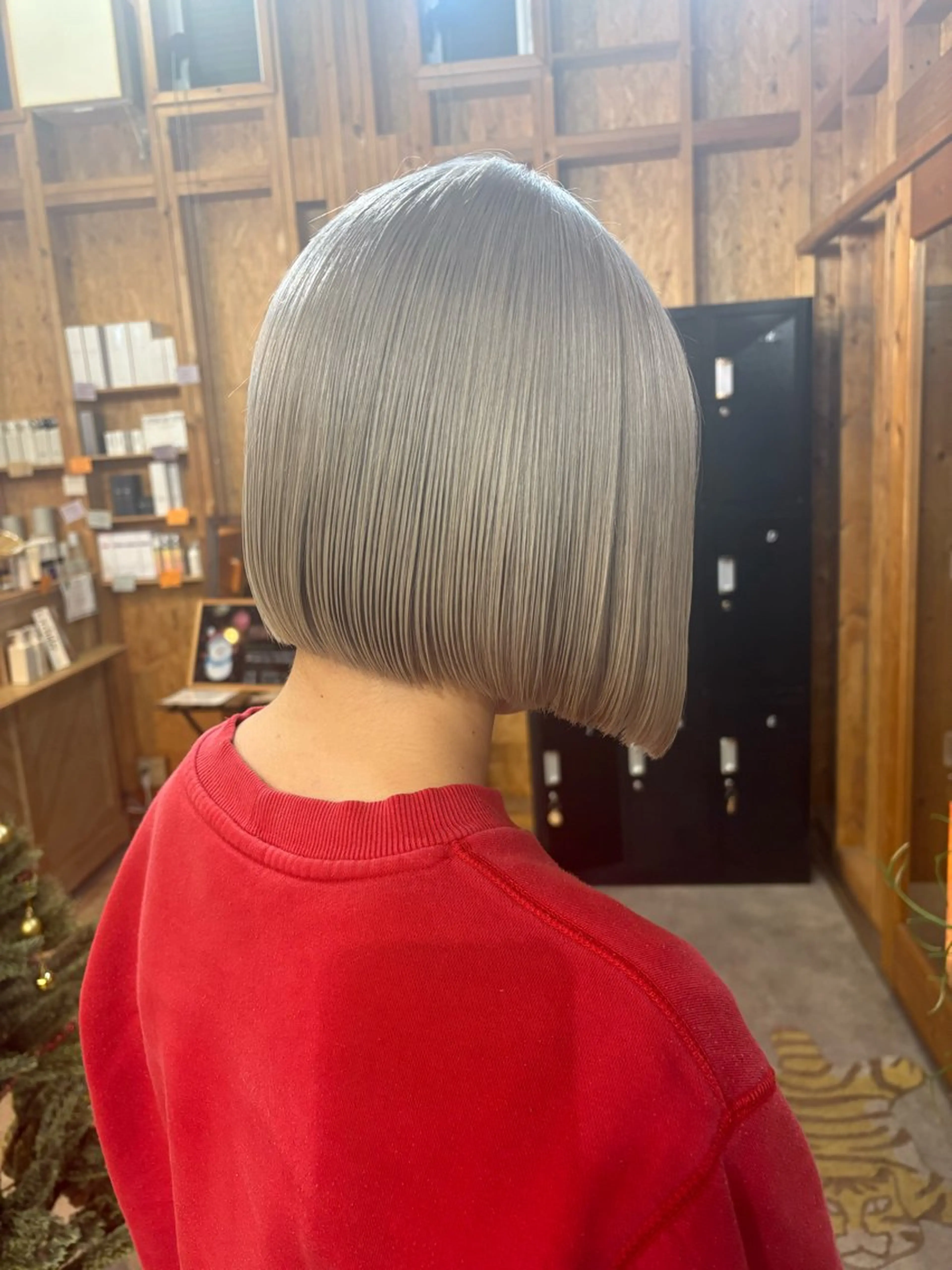 カラー まろみ暖色×ボブ ×chia🕯のヘアスタイル