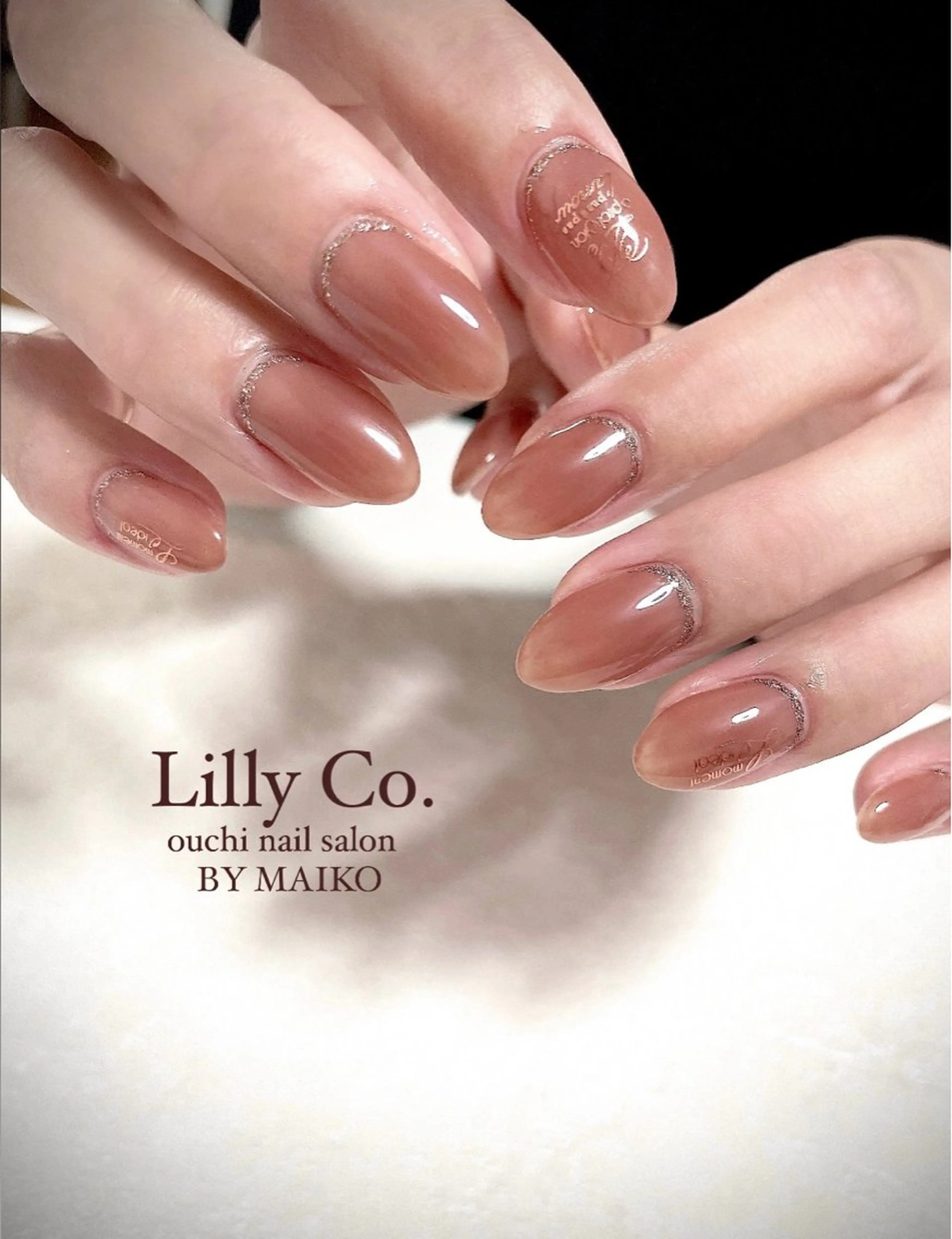 ネイル ピンク ピンクベージュ ハンドネイル ハンドケア Lilly Co.のネイルデザイン