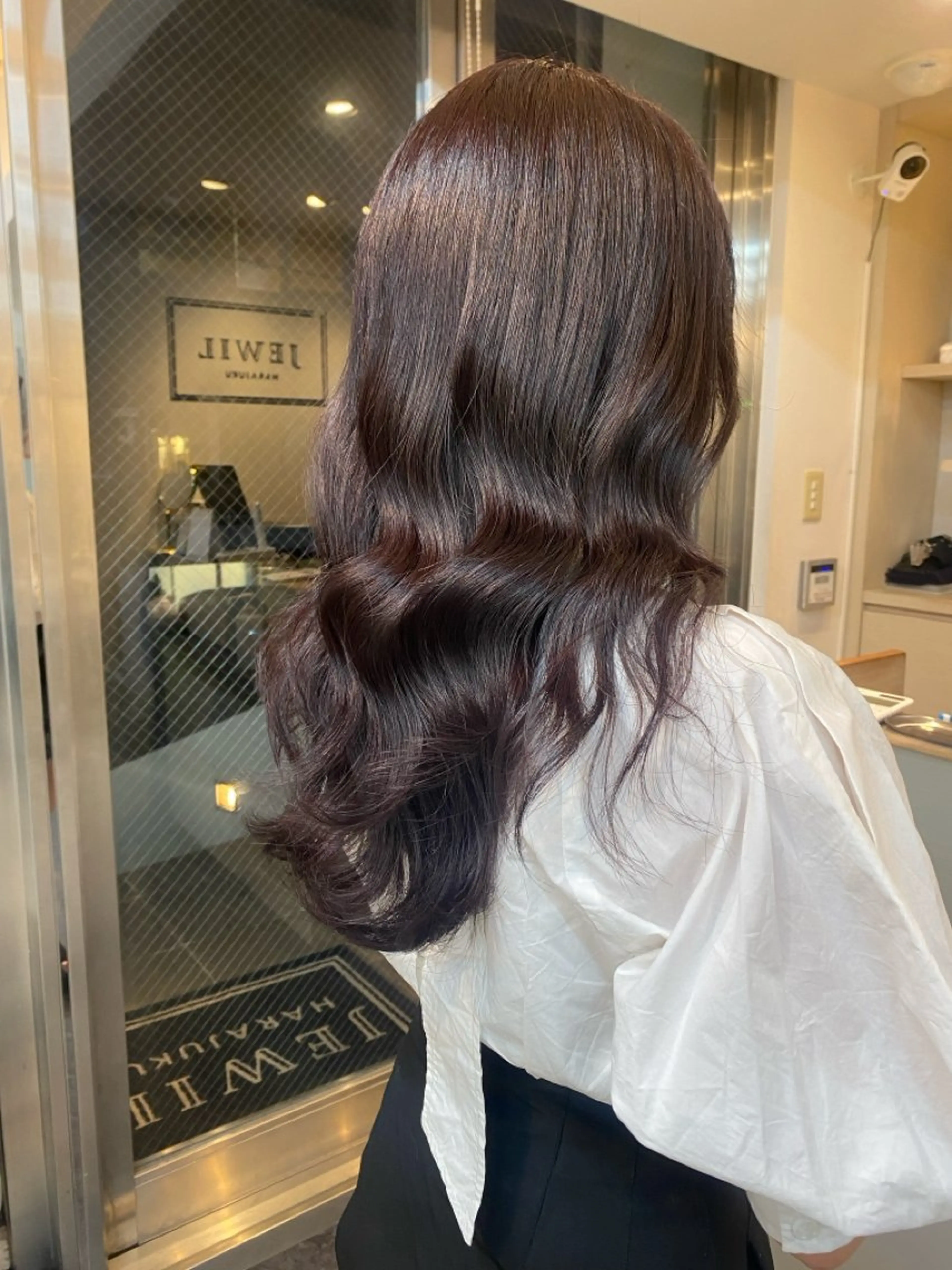 ロング ヘアカラー トリートメント ヘアセット ラベンダーカラー /巻き/WAKANAのヘアスタイル