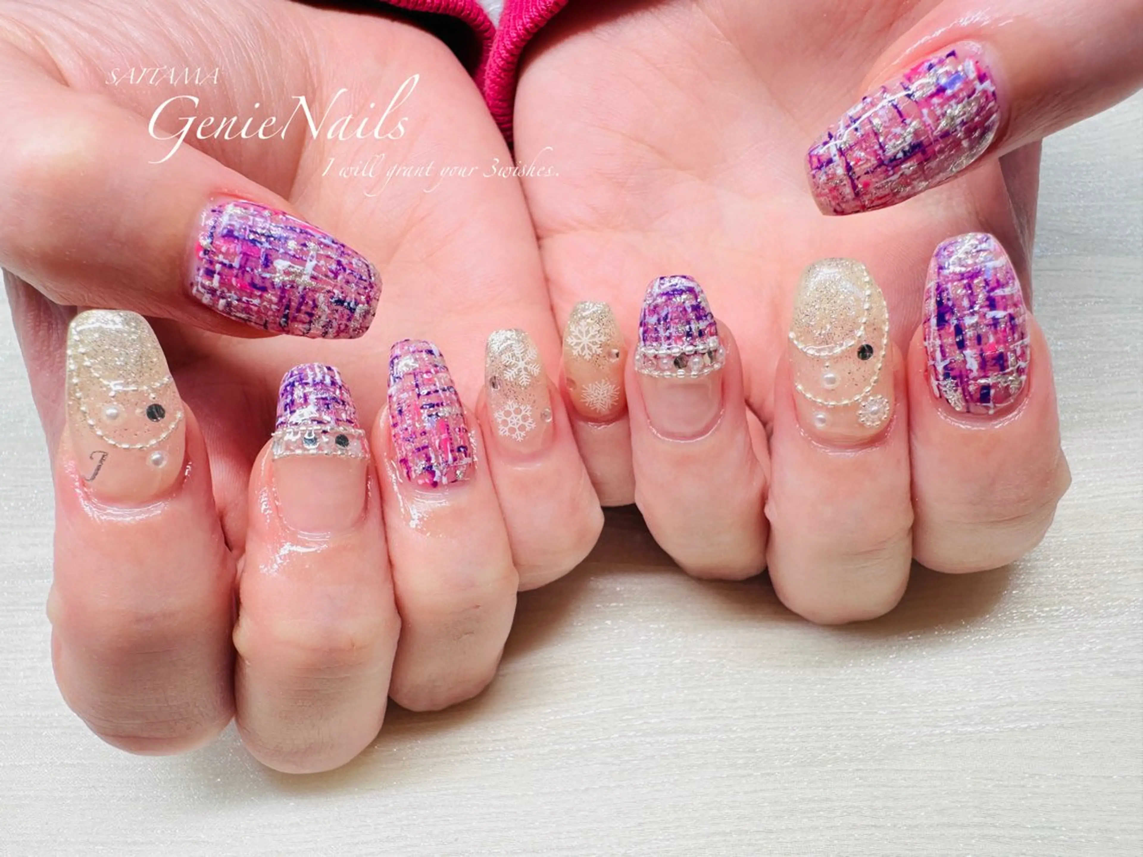 メンズ ネイル アートネイル 氷ネイル・うるうるネイル ロングネイル メンズネイル 持ち込み Genie Nailsのネイルデザイン